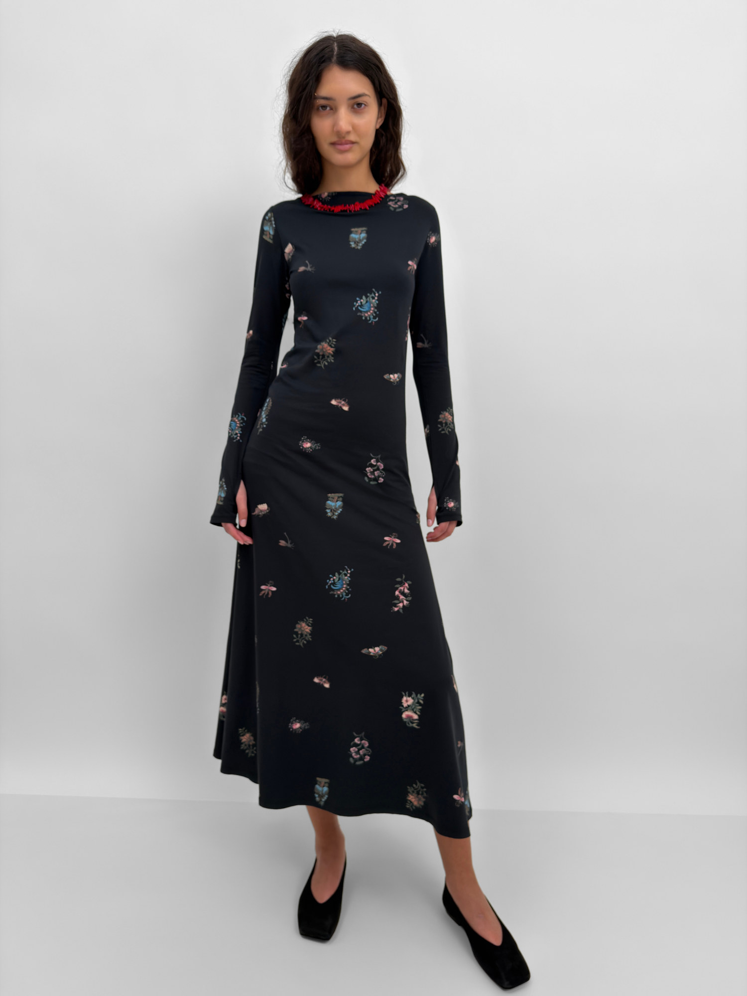 The Kendall open back tricot dress in Duchess