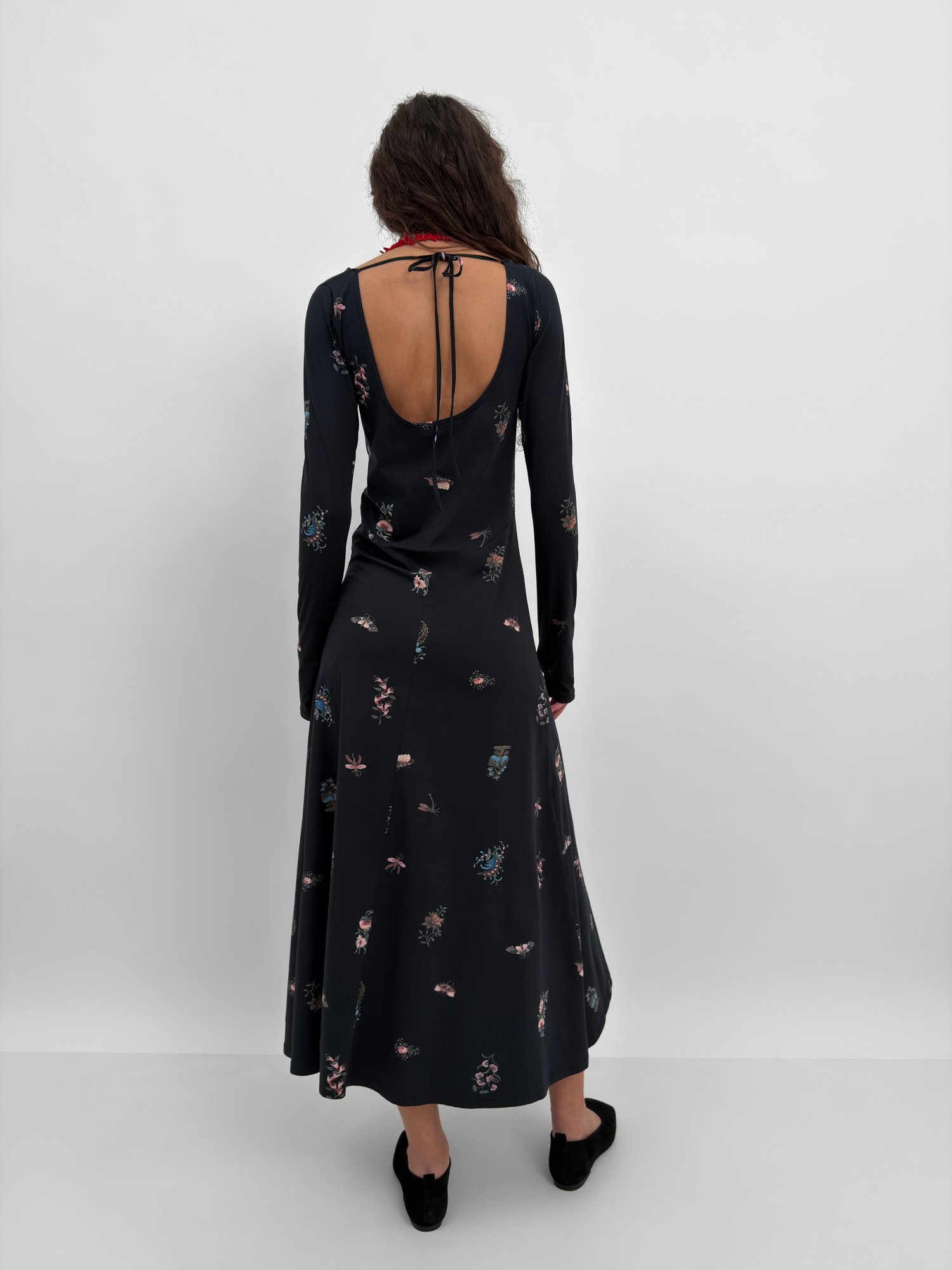 The Kendall open back tricot dress in Duchess