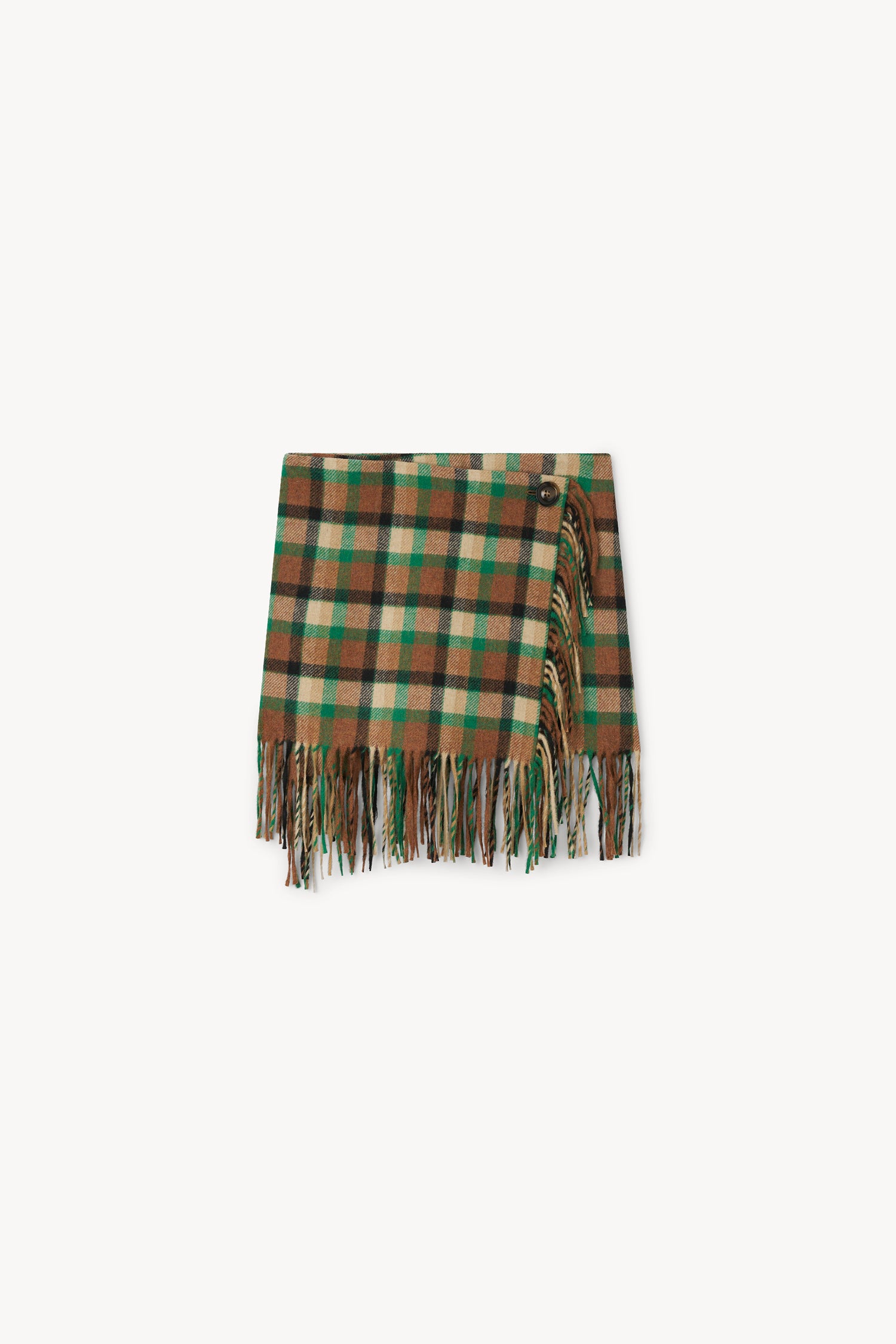 The Aera blanket mini fringe wrap skirt