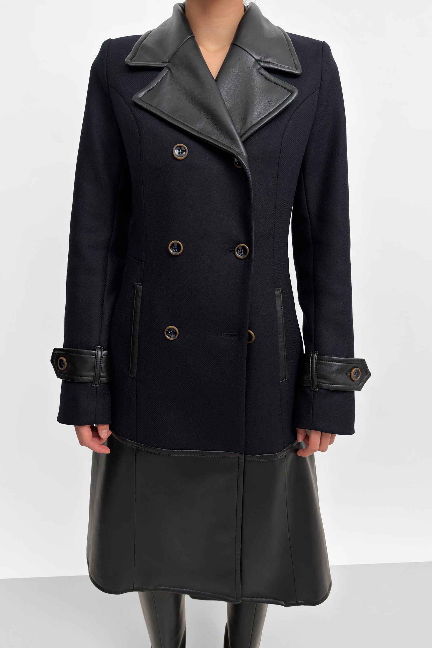 The Arumi cinched wool coat