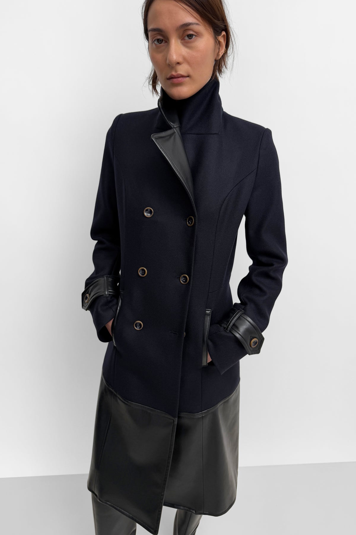 The Arumi cinched wool coat