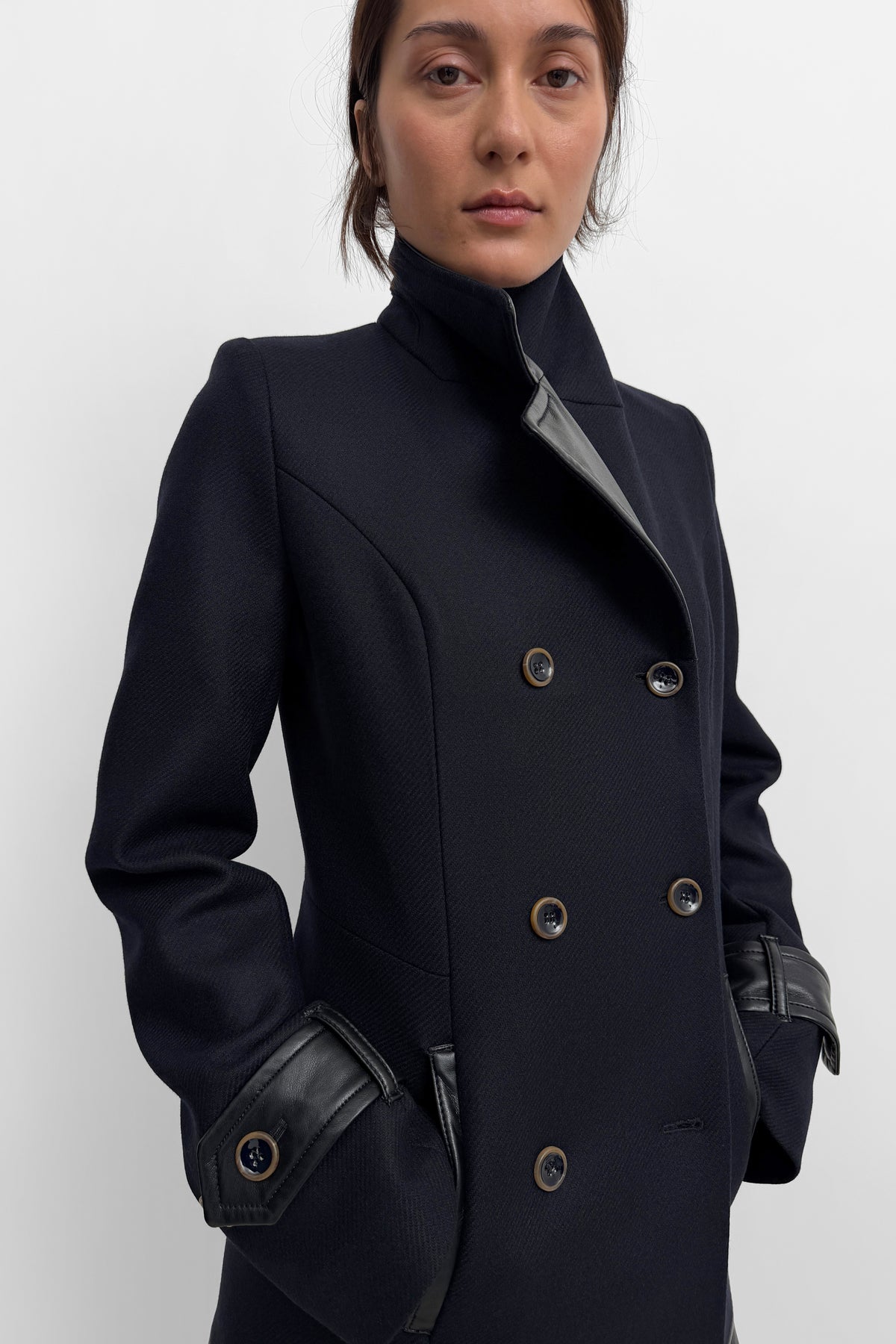 The Arumi cinched wool coat
