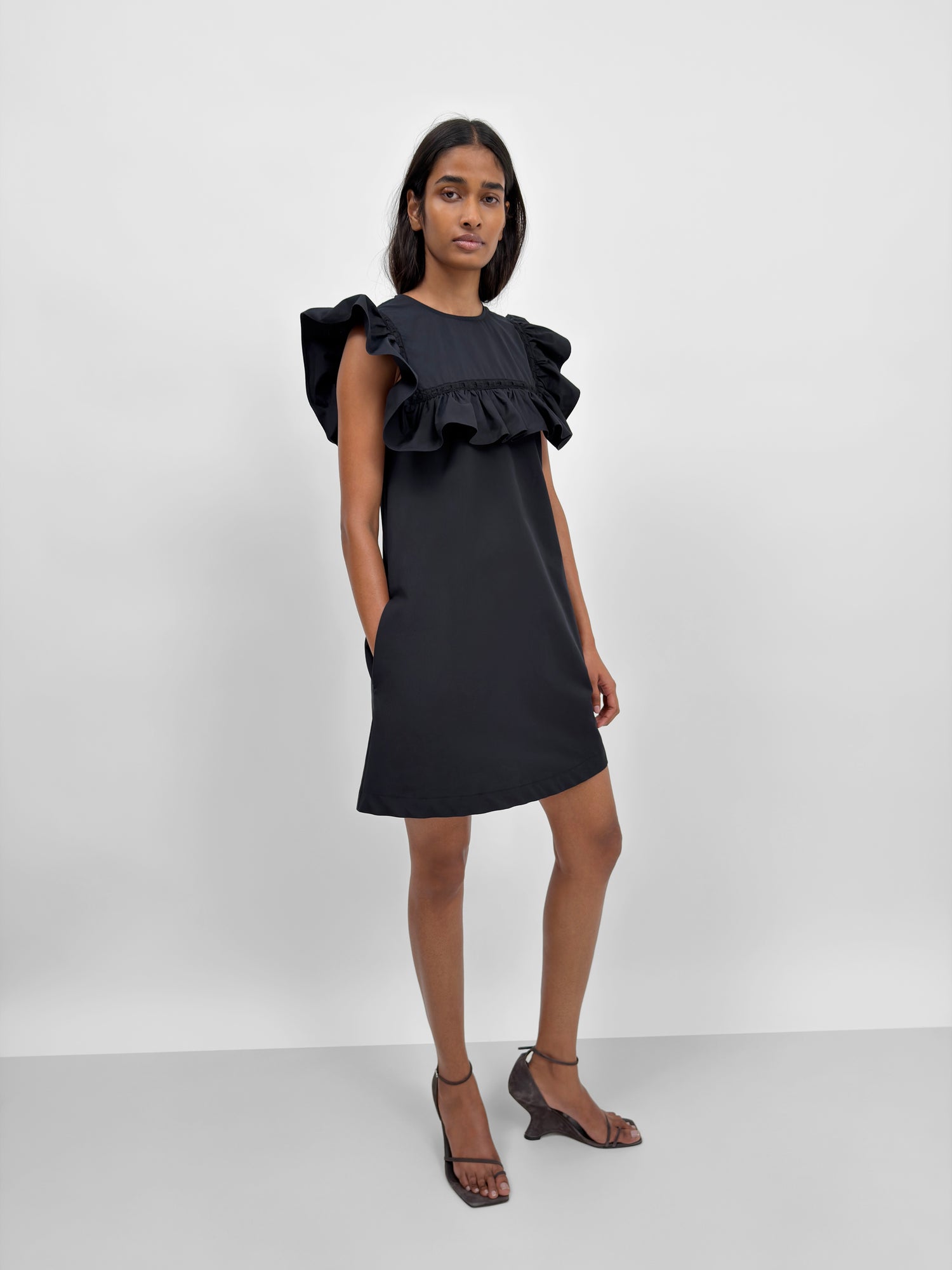 The Eda frill-trimmed mini-dress