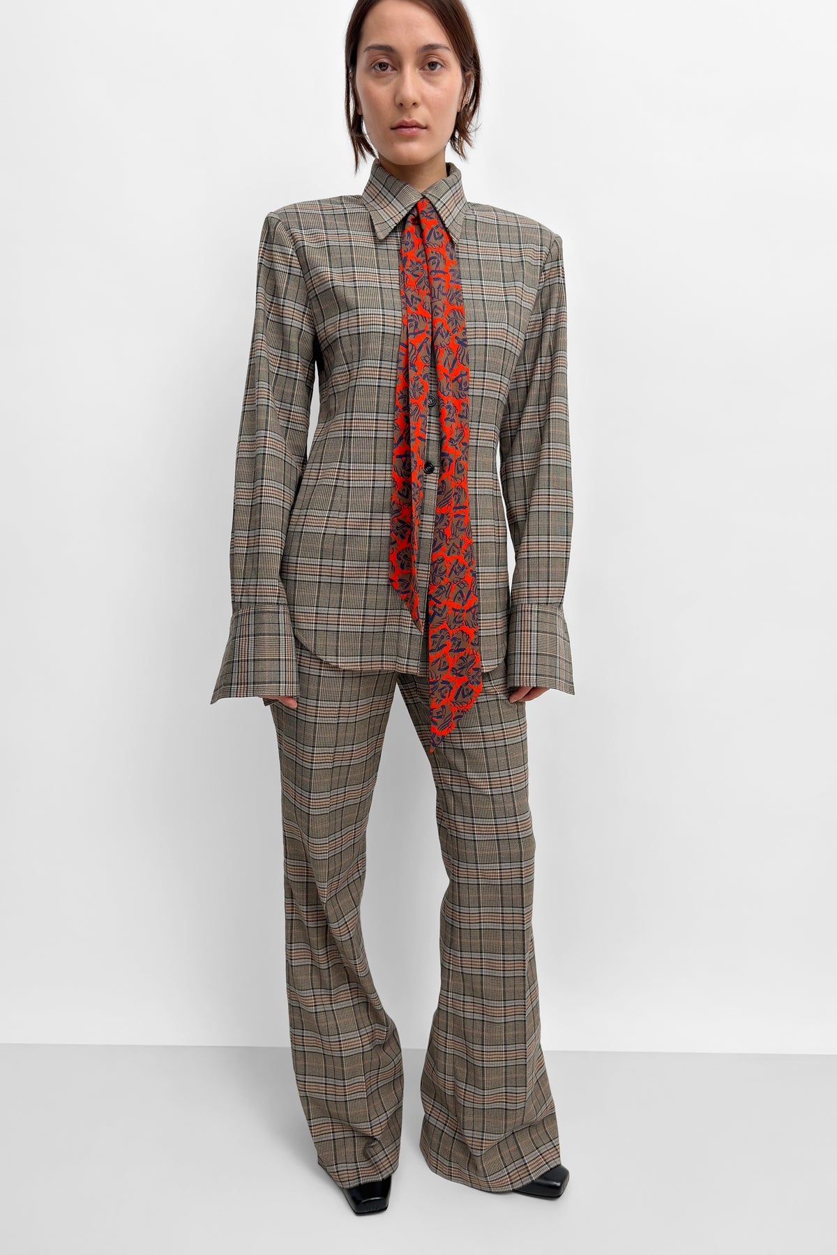 The Nari checkered blazer shirt
