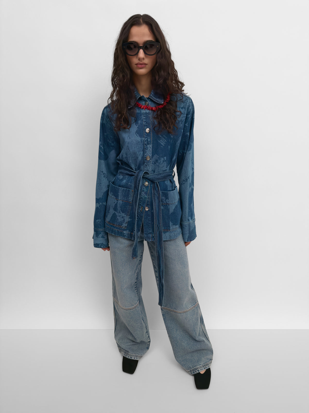 The Pico denim flower overshirt
