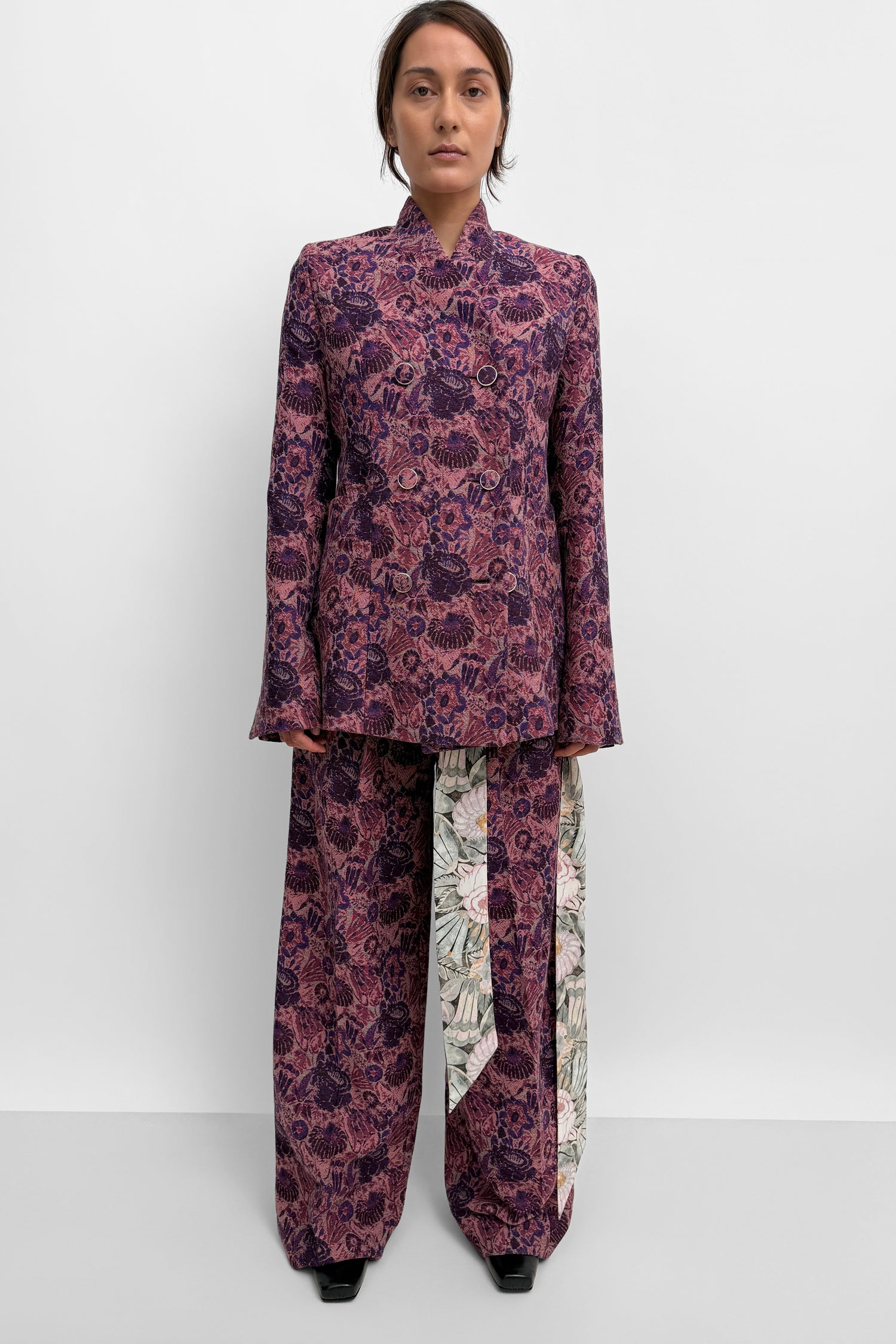 The Seol cinched jacquard suit jacket