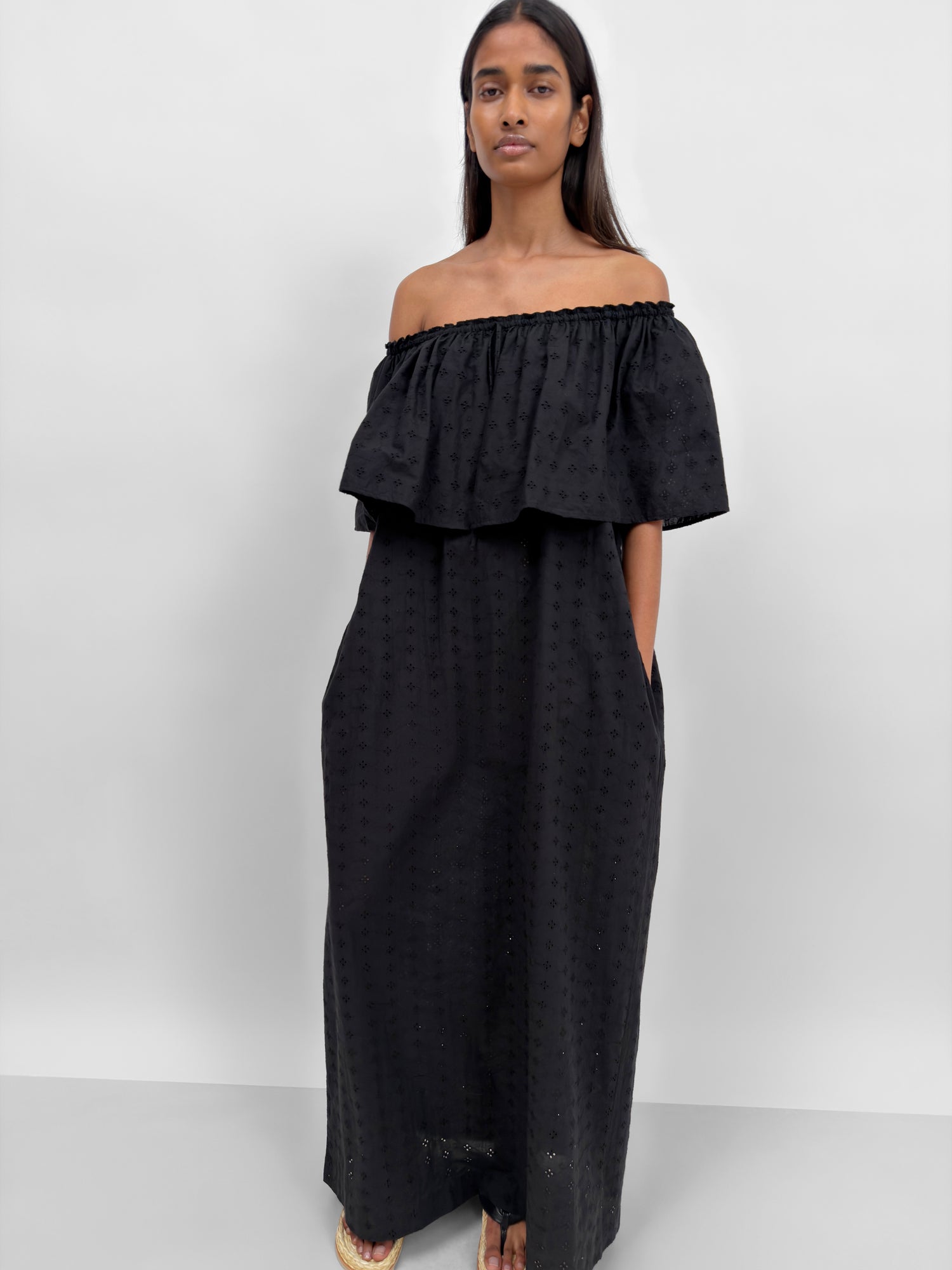 The Silvia broderie anglaise maxi dress