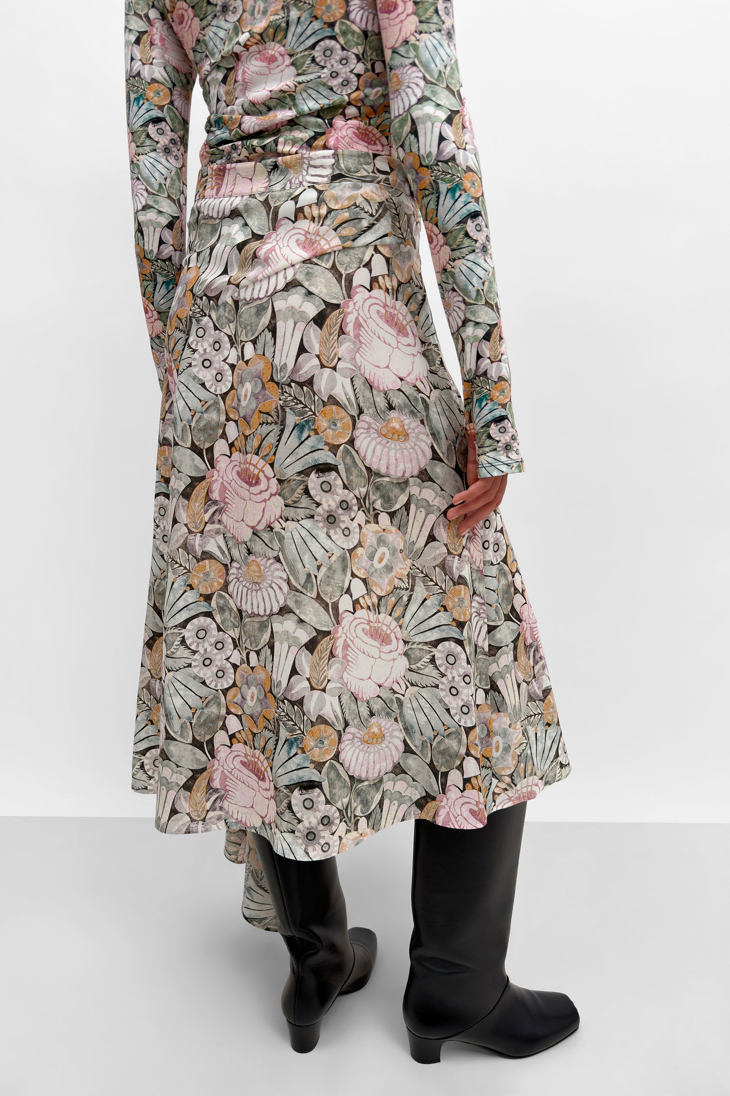 The Sween asymmetric silk blend skirt