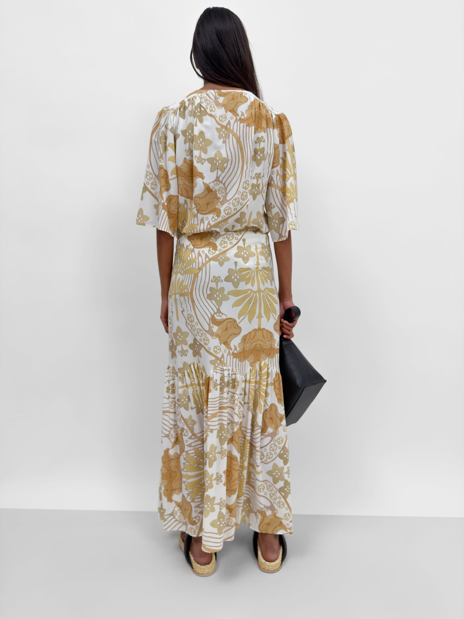 The Thelma silk blend maxi skirt in Tulip print