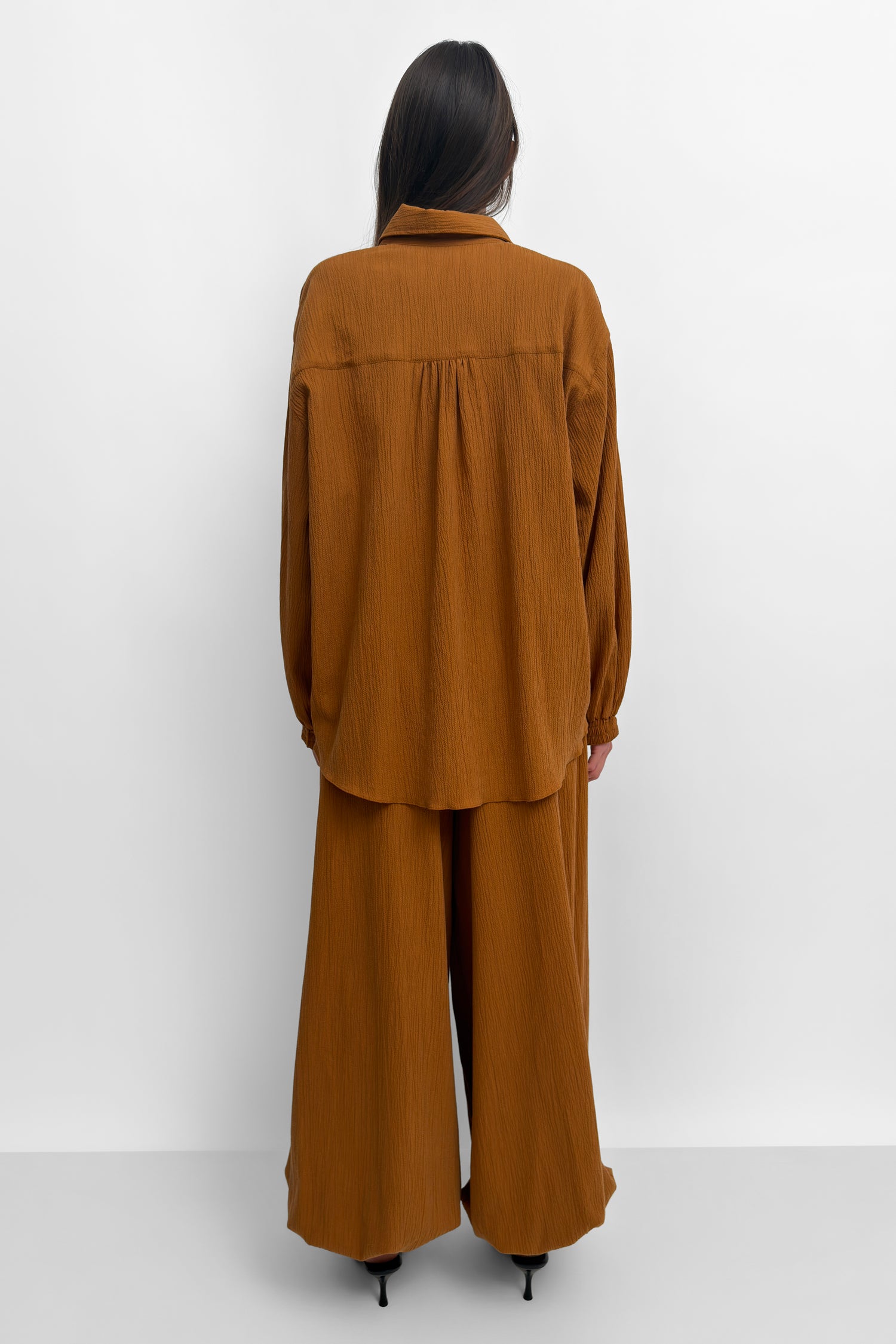 The Yanka plissé tencel cotton shirt