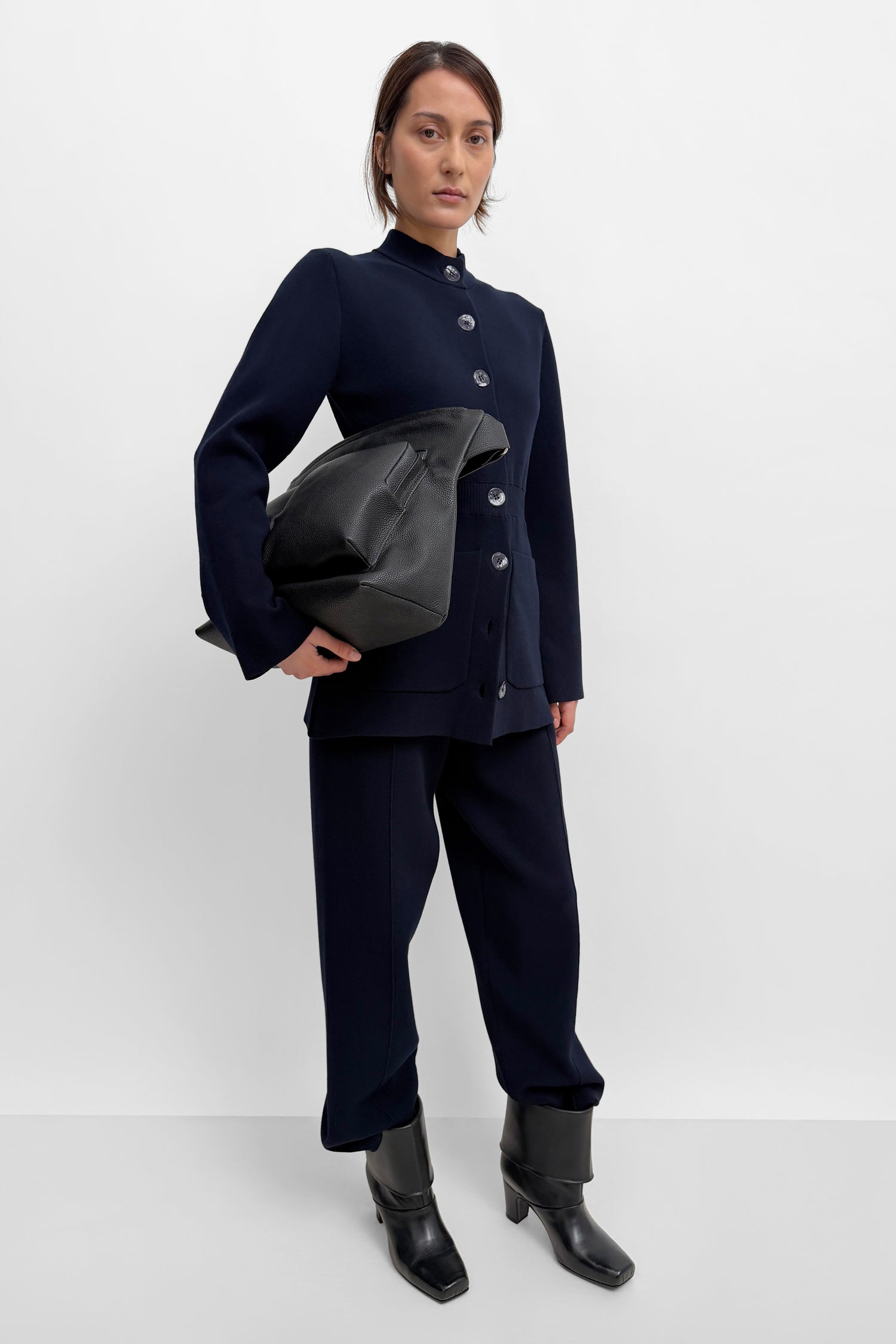 The Yeom soft knit travel suit cardigan