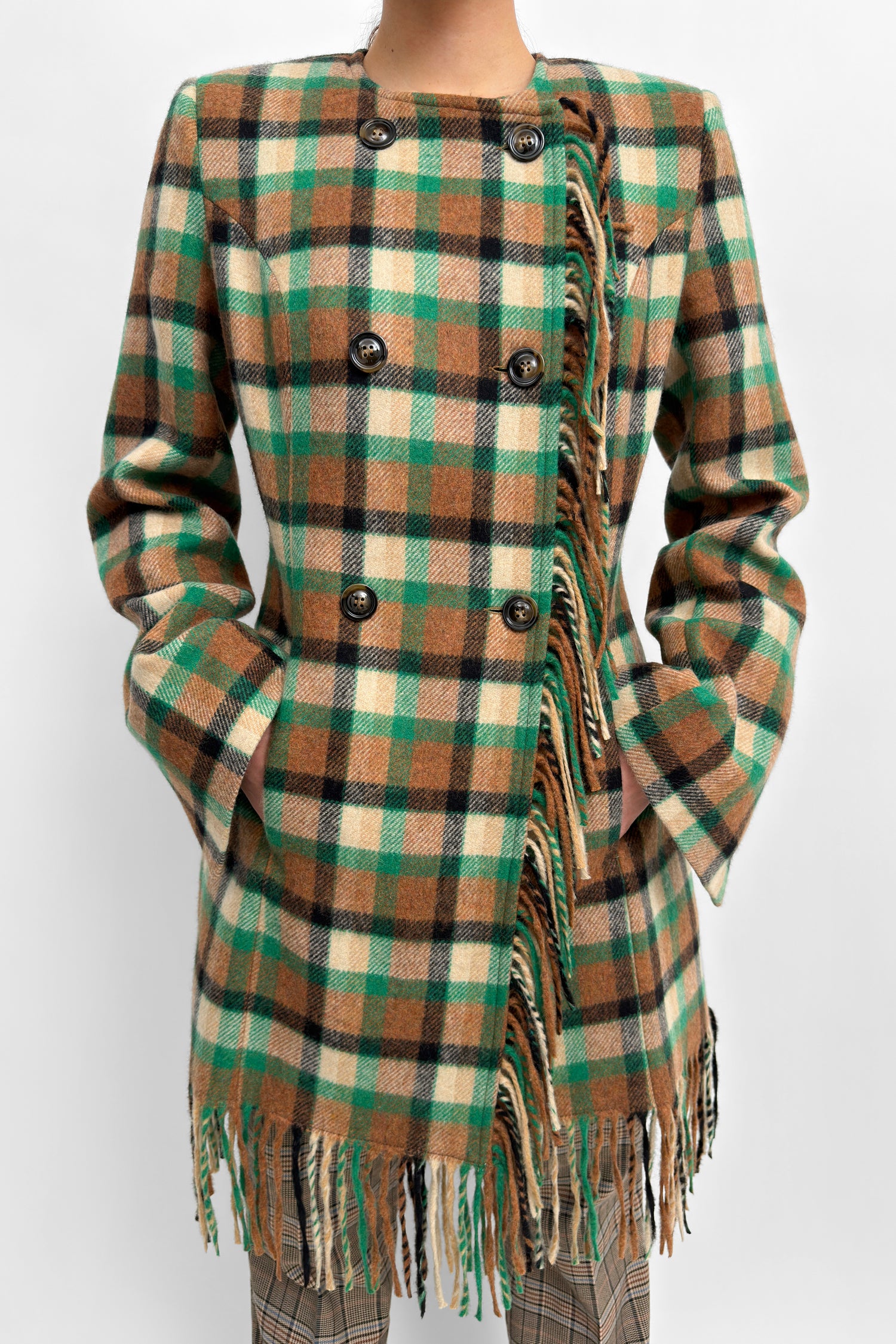 The Youla fringed blanket coat