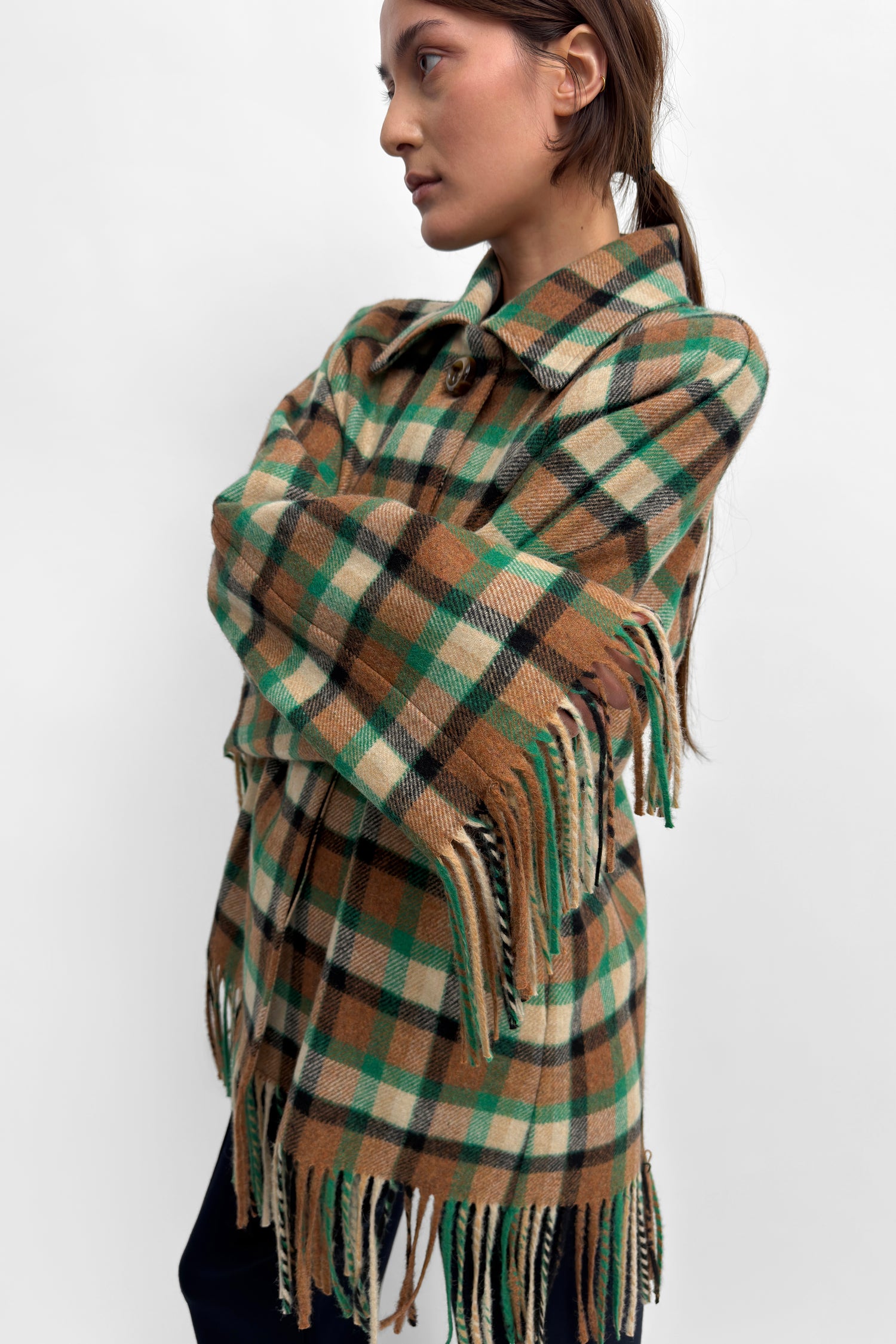 The Yuna blanket jacket with fringes