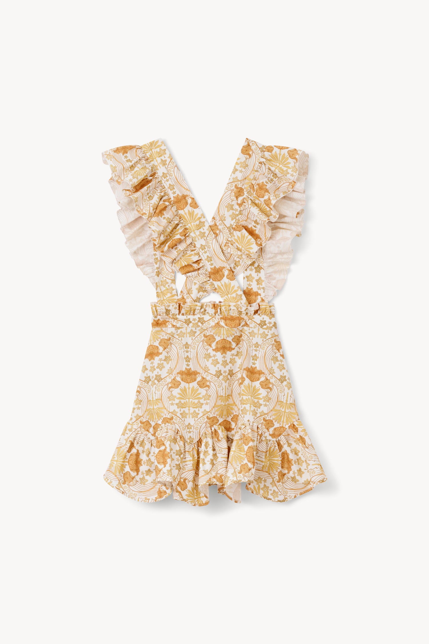 The Alvy frill apron skirt in Tulip print