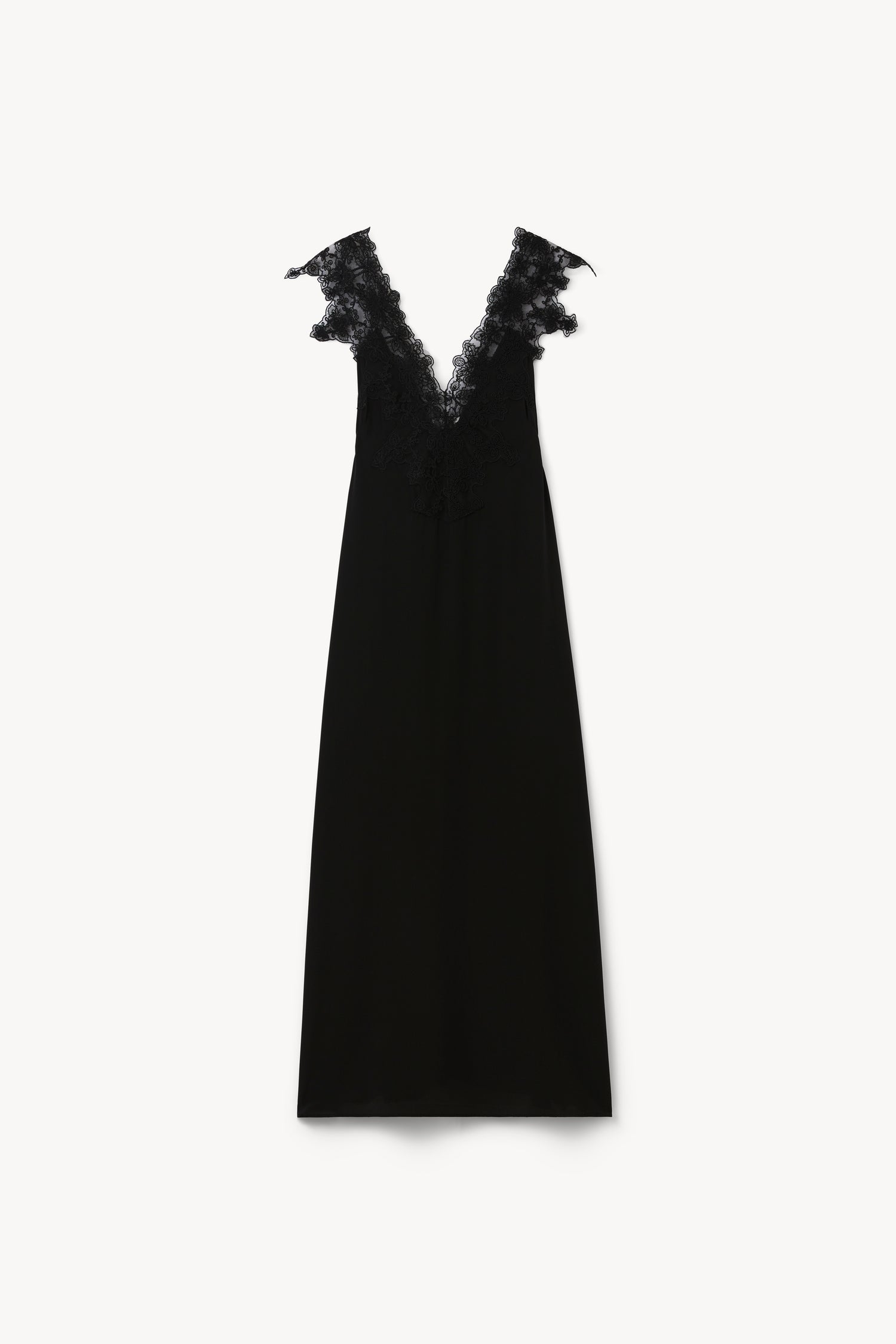 The Delta silk blend lace-trimmed slip dress