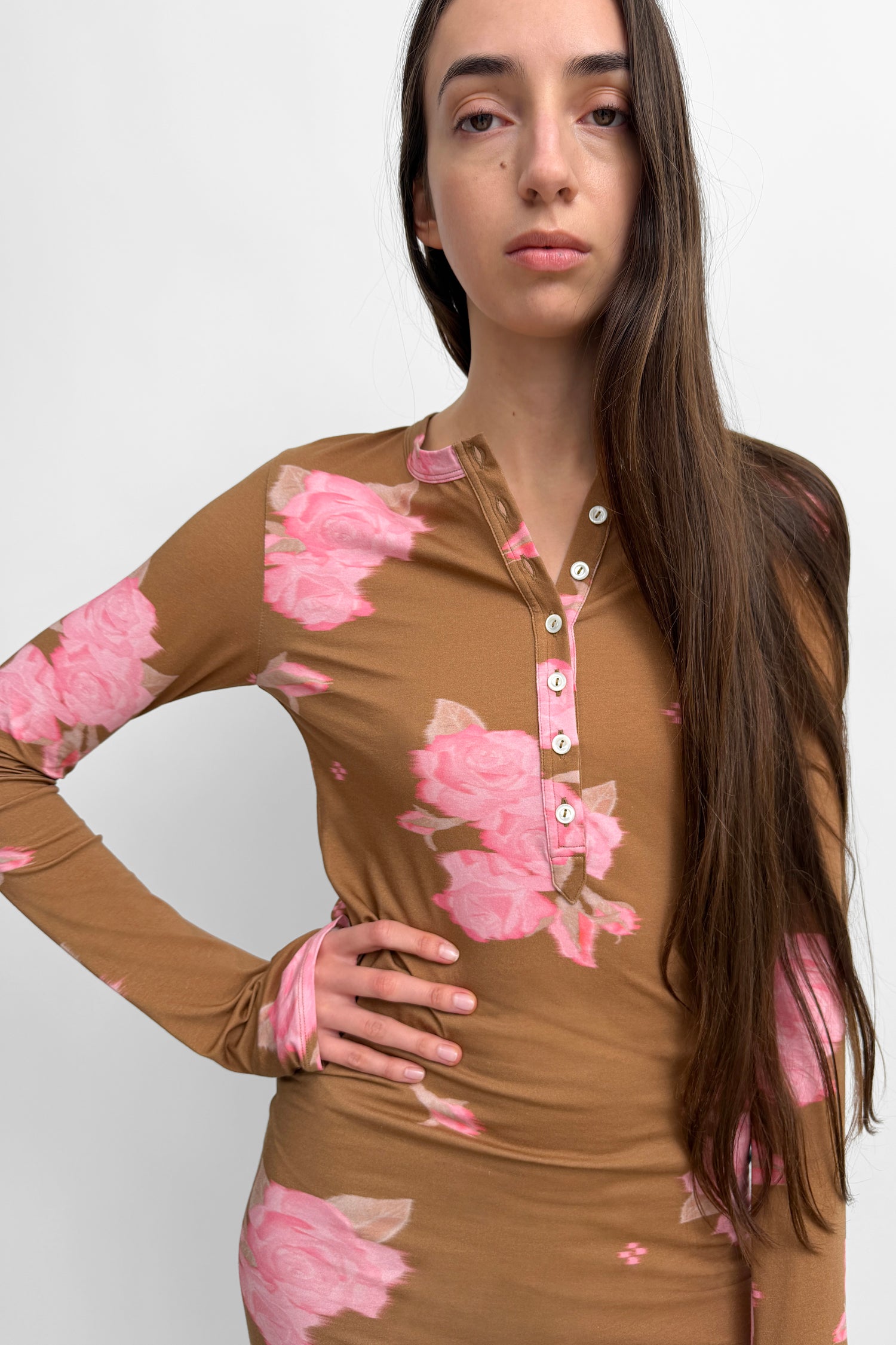 The Kiara henley shirt dress