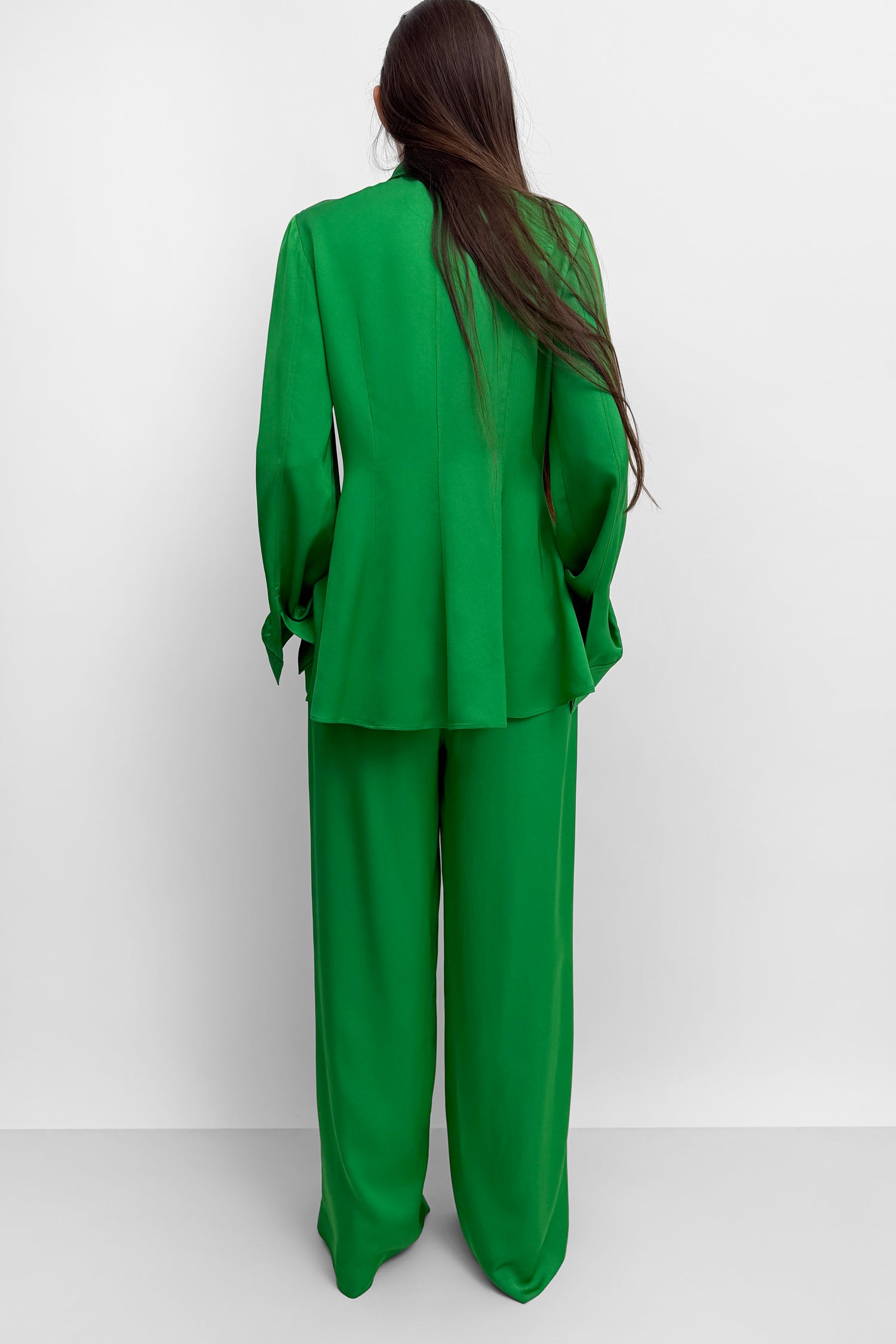 The Lorna shiny pleat pants