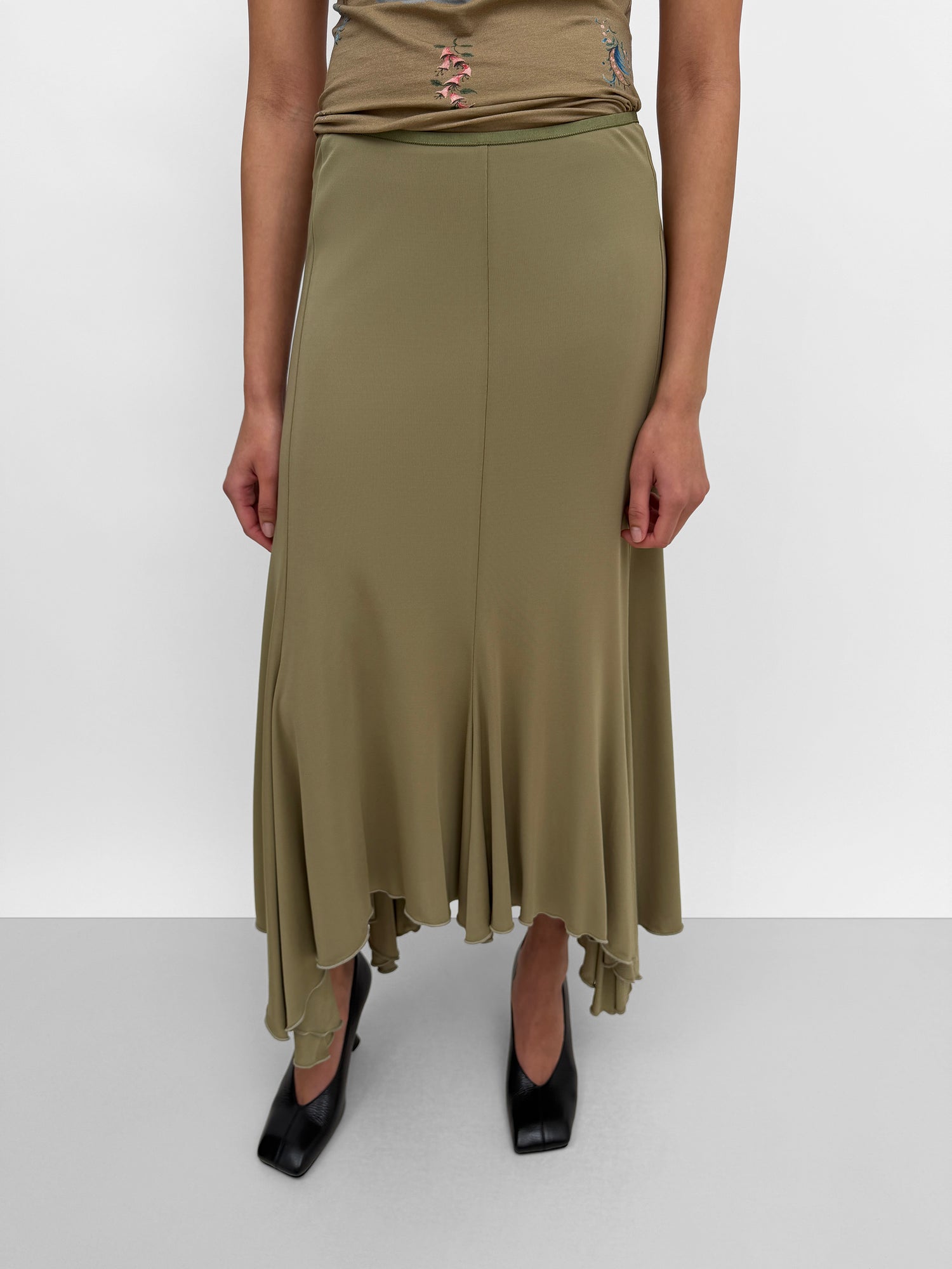 The Sasha bias cut tricot skirt