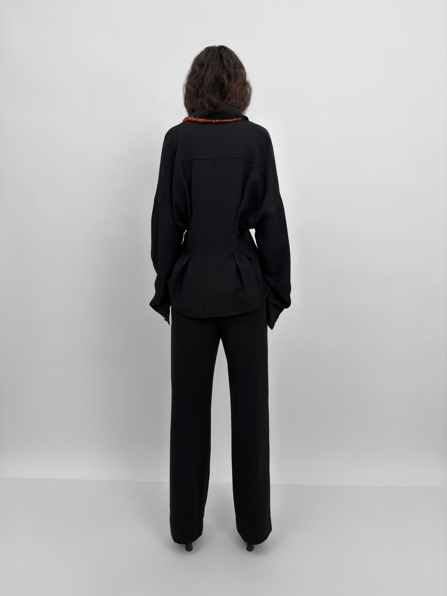 The Apollo cinched crêpe de chine shirt