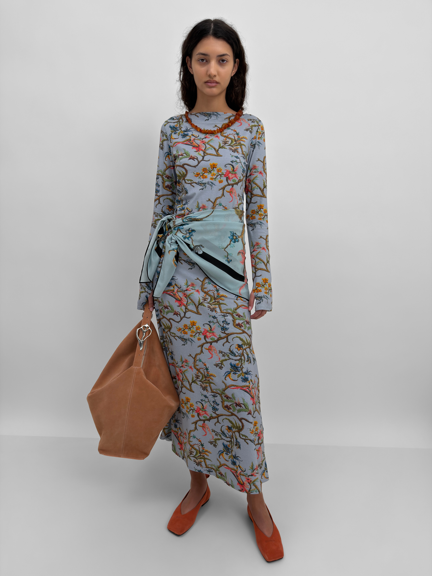 The Kendall Open back tricot dress in Trailing