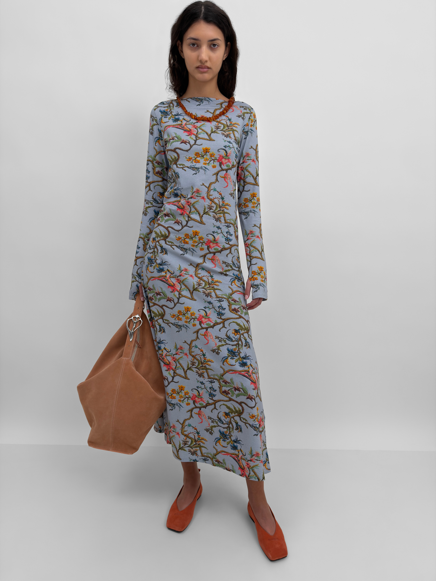 The Kendall Open back tricot dress in Trailing