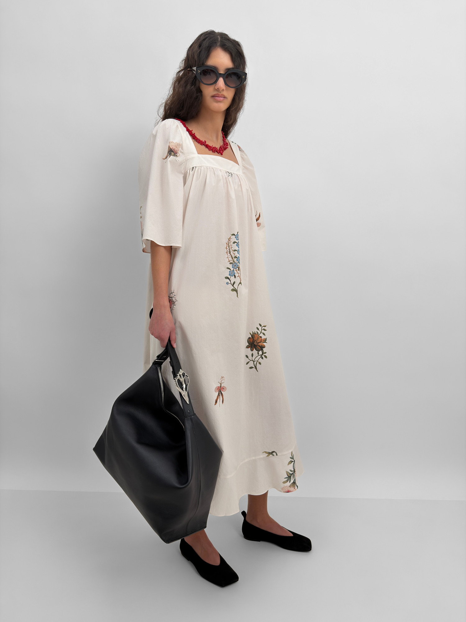 The Salem square neck dress in Duchess