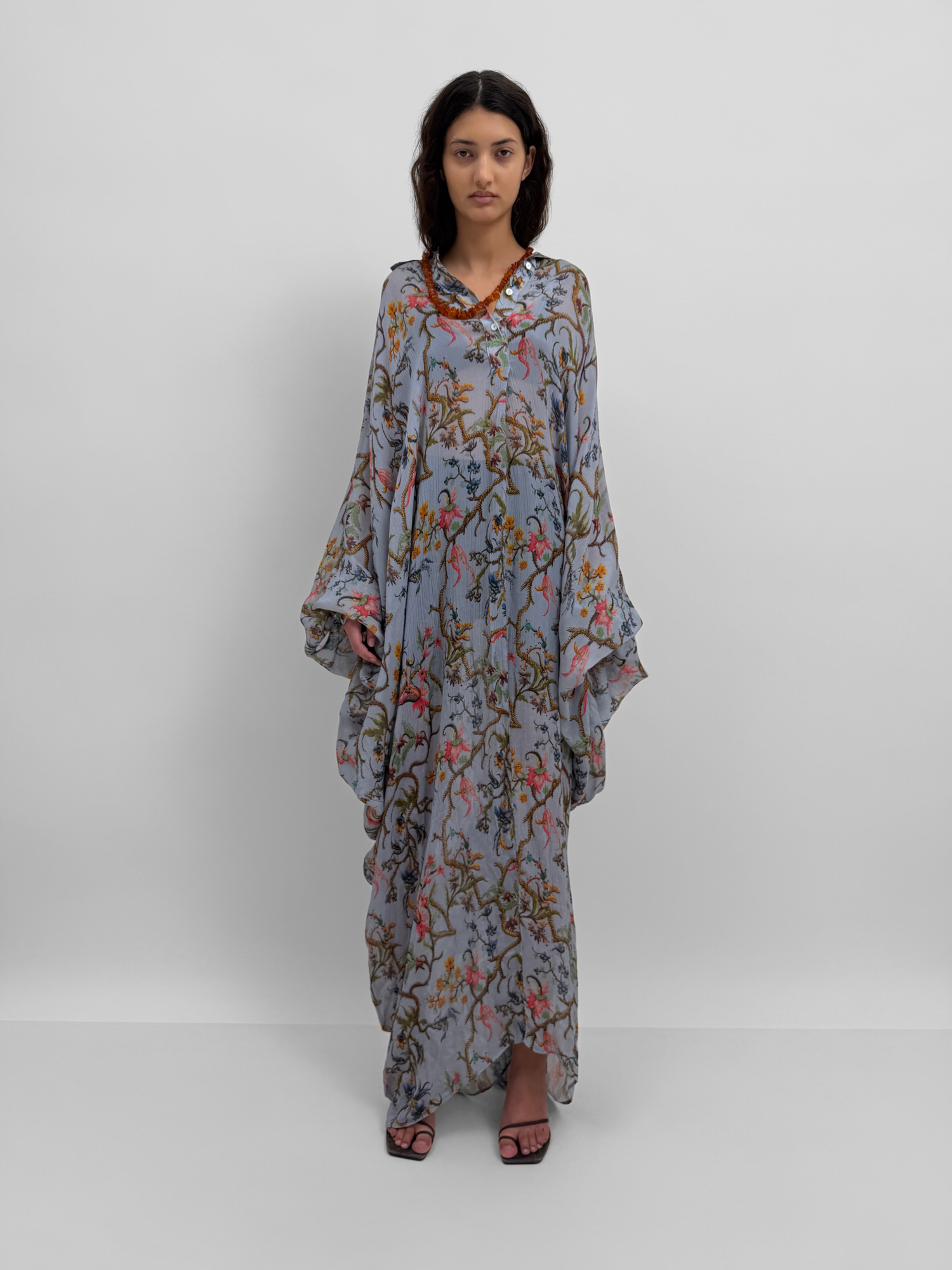 The Volta maxi shirt caftan dress in Trailing