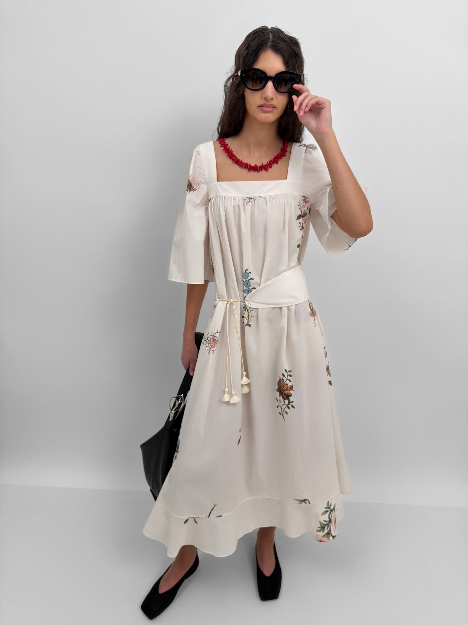 The Salem square neck dress in Duchess