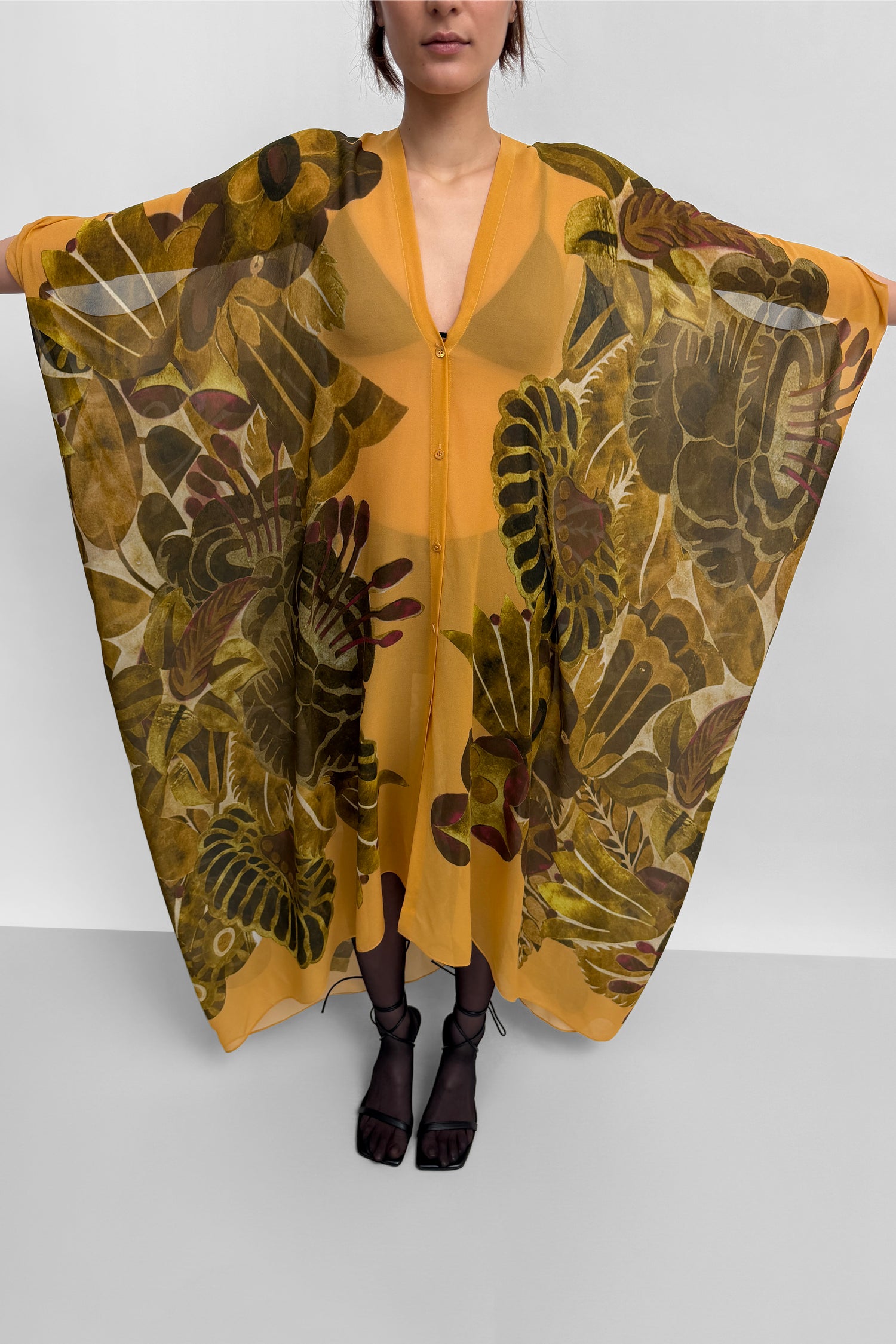 The Agave silk caftan