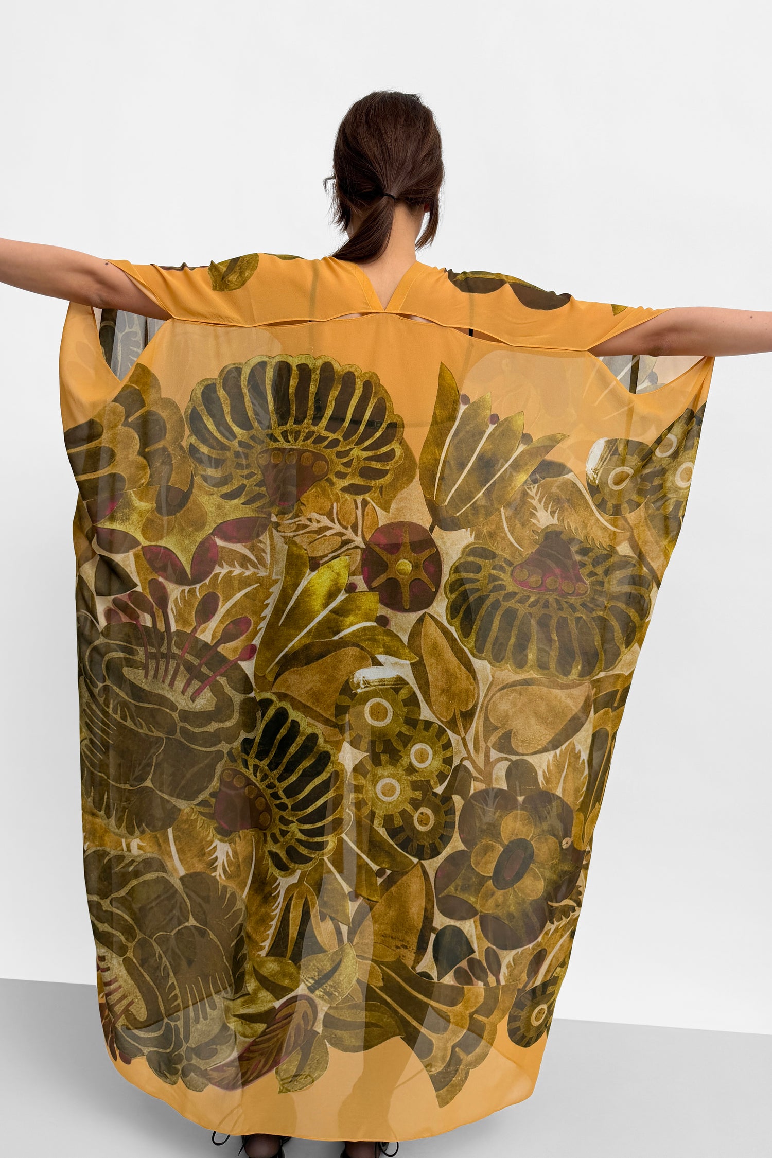 The Agave silk caftan