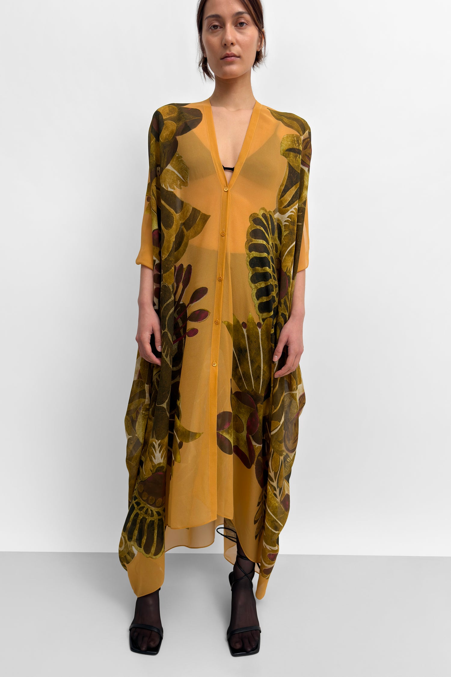 The Agave silk caftan