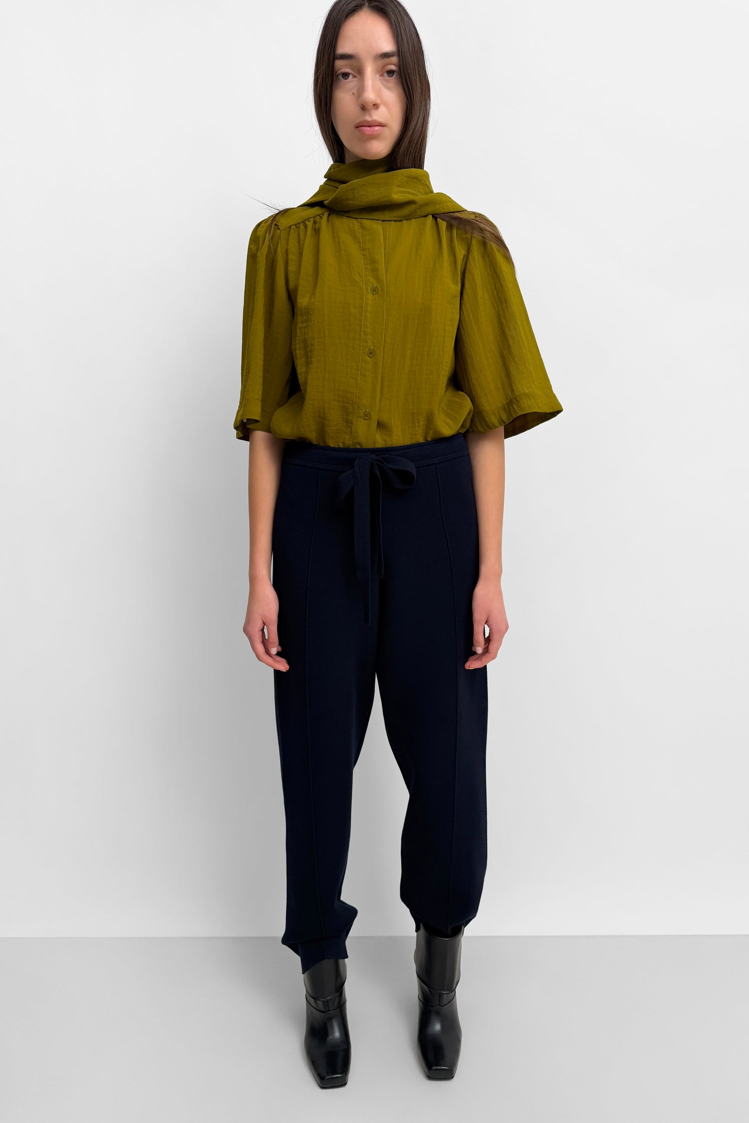 The Anya airy scarf blouse
