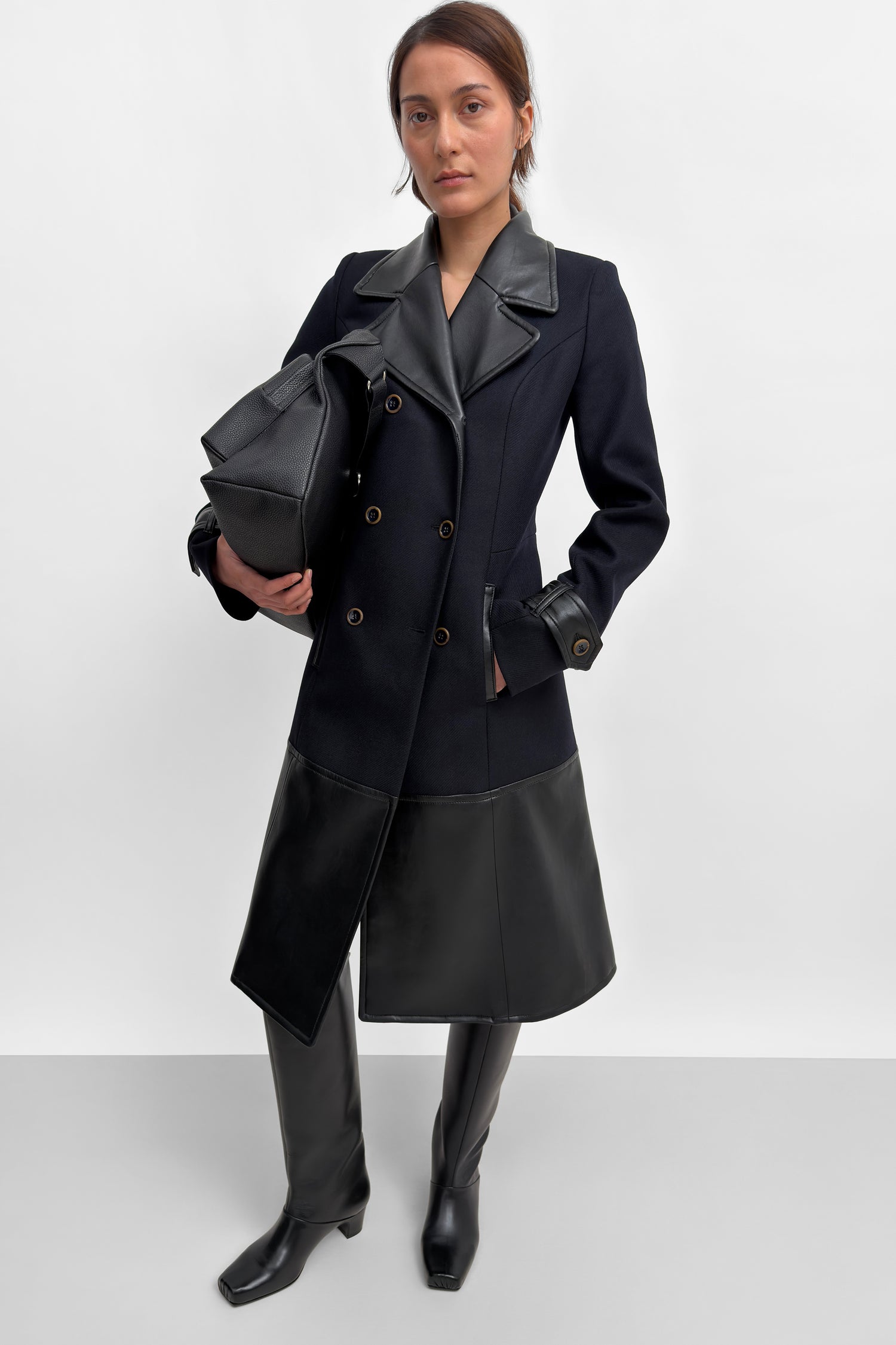 The Arumi cinched wool coat