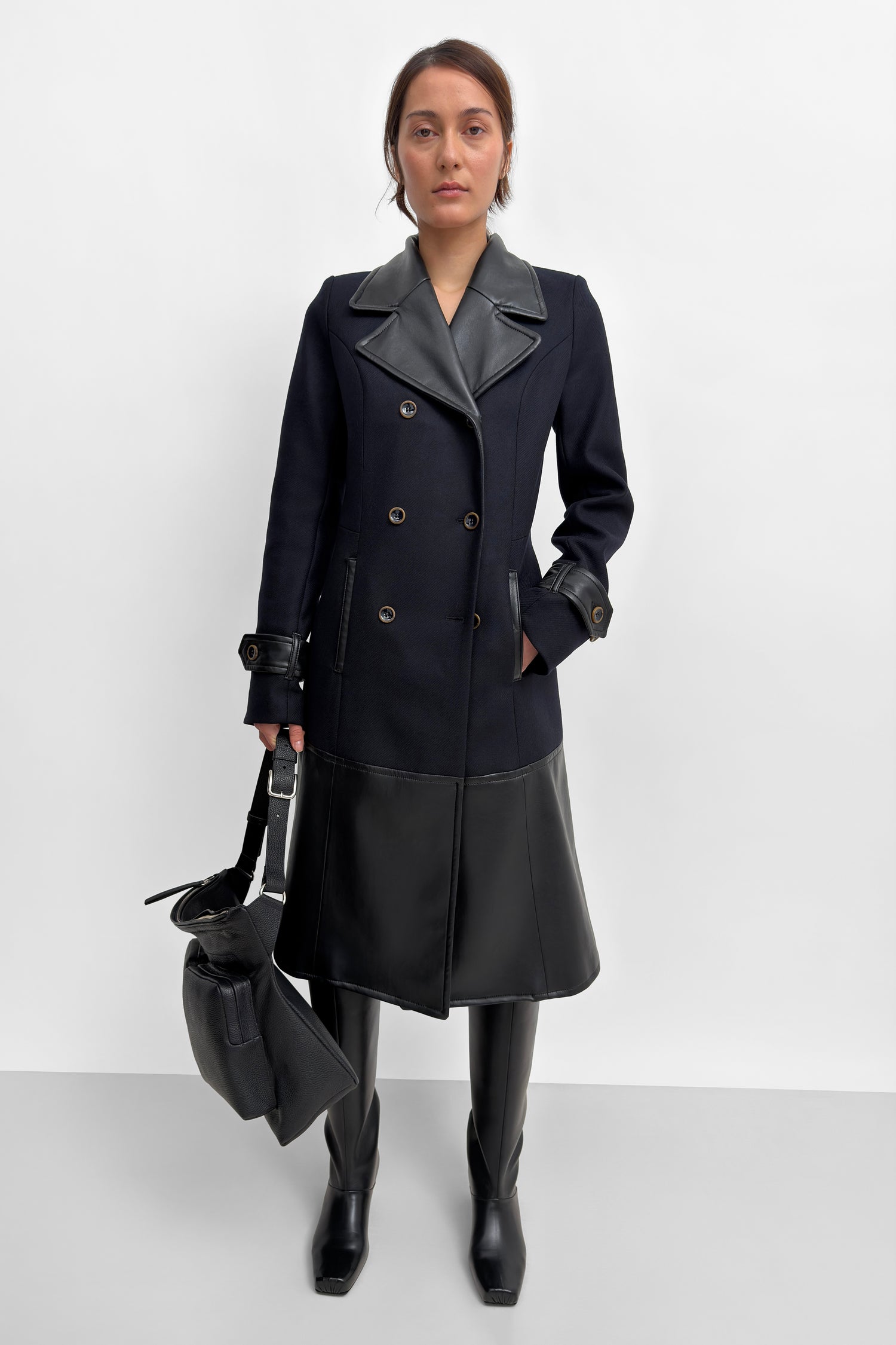 The Arumi cinched wool coat