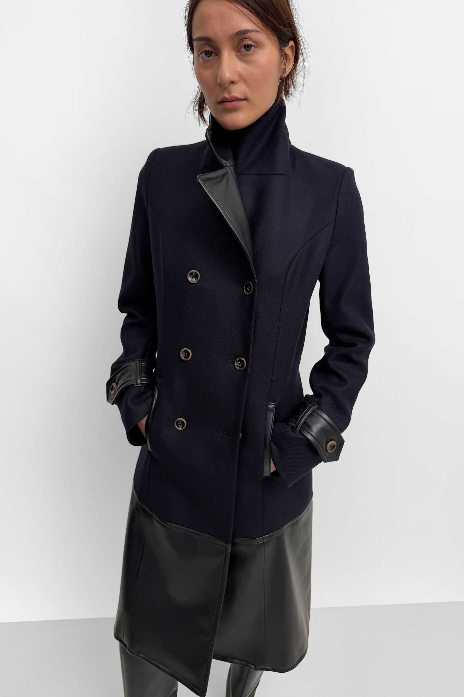 The Arumi cinched wool coat