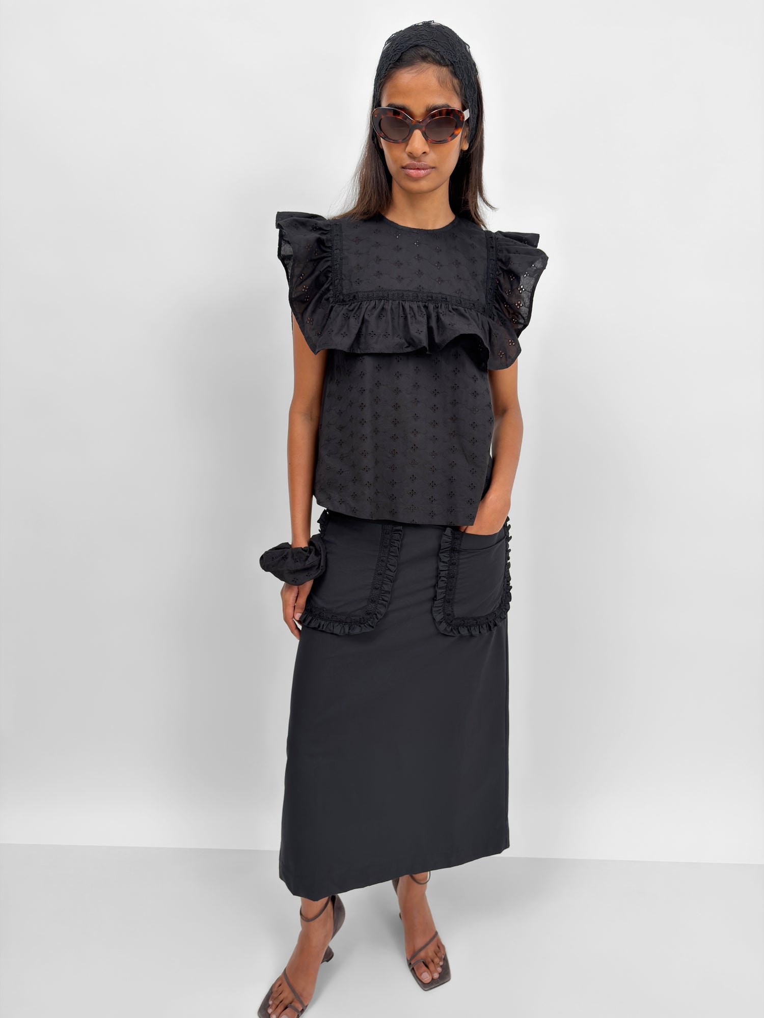 The Enid frill-trimmed top