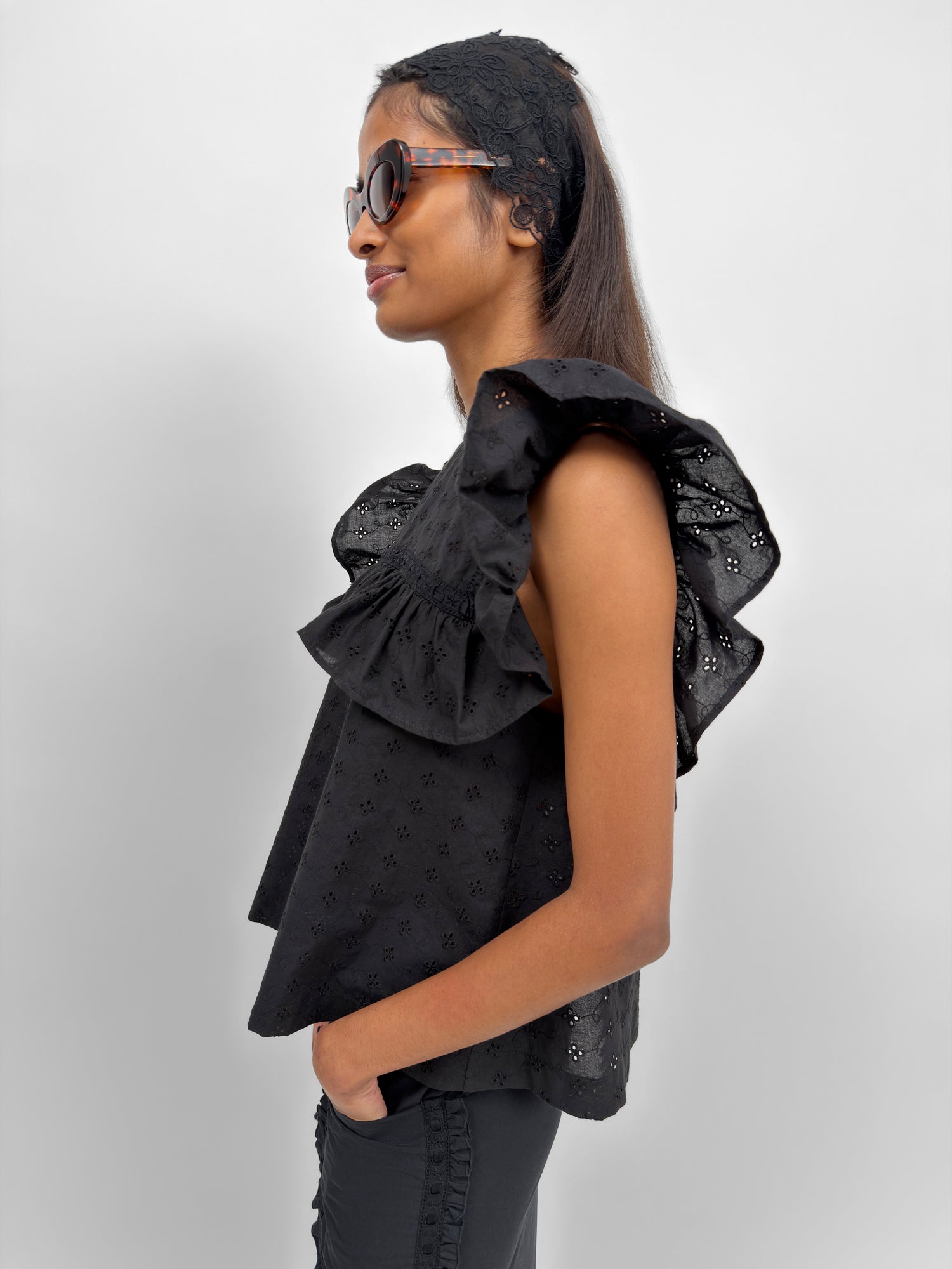 The Enid frill-trimmed top