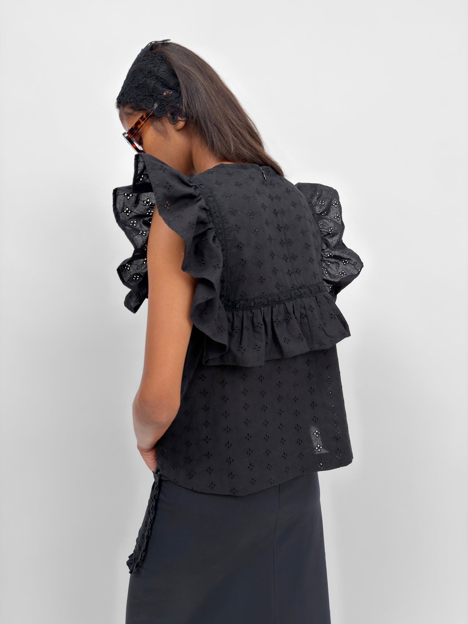 The Enid frill-trimmed top