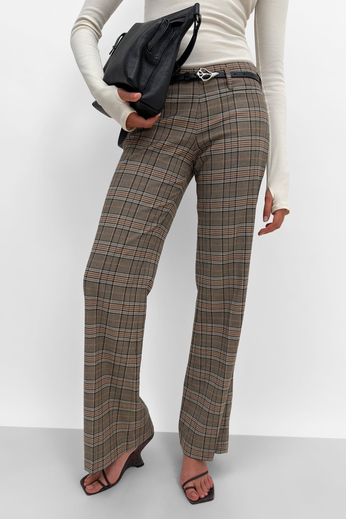 The Jia checkered kickflare suit pant