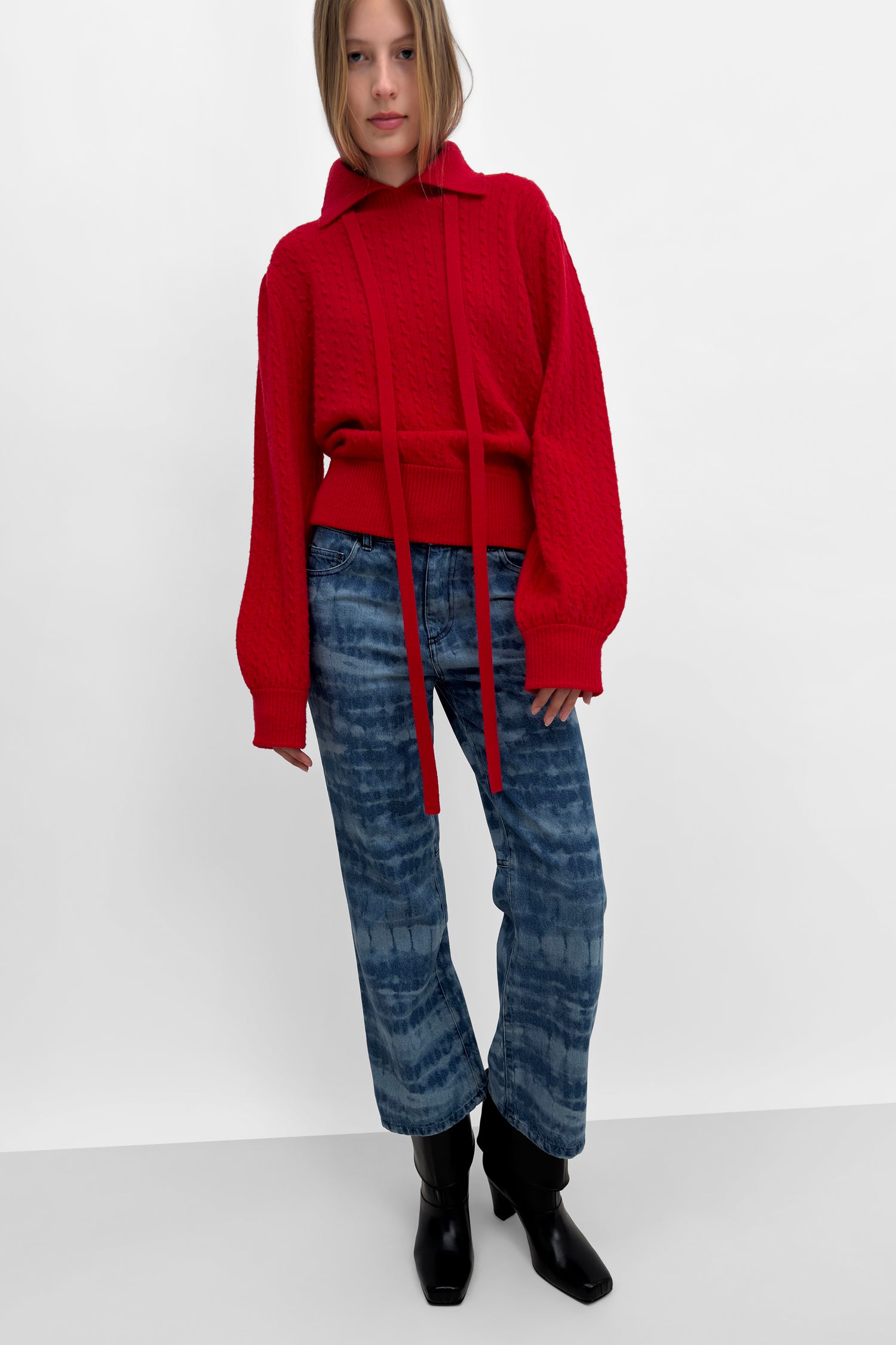 The Joon shibori denim kickflare pant