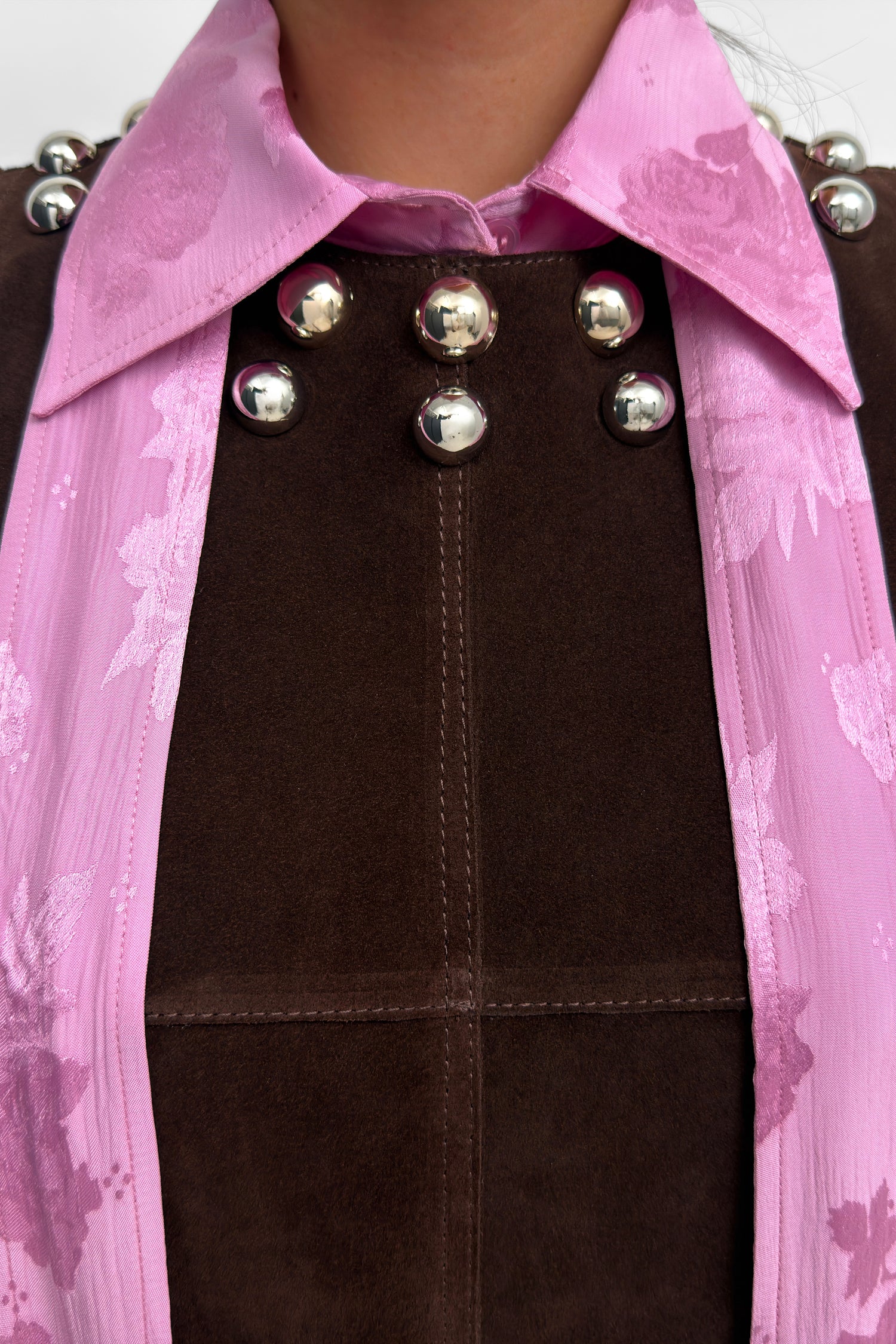 The Minji suede minidress with stud embellishment