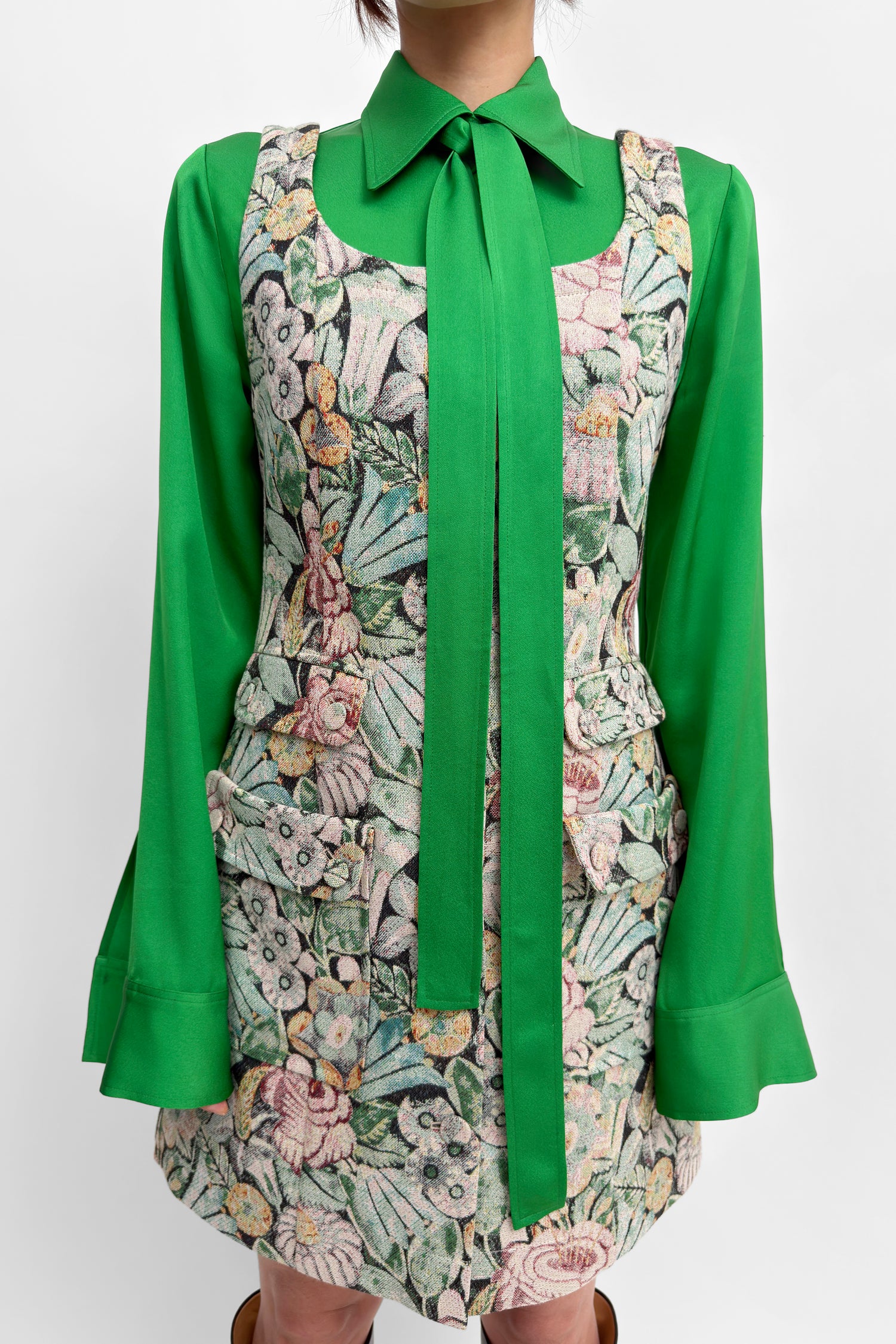 The Nana jacquard vest minidress