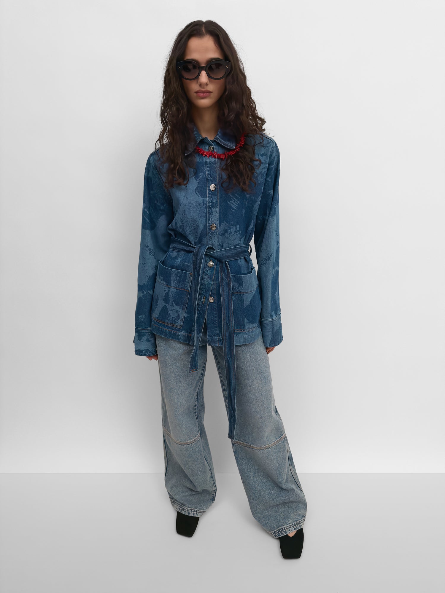 The Pico denim flower overshirt