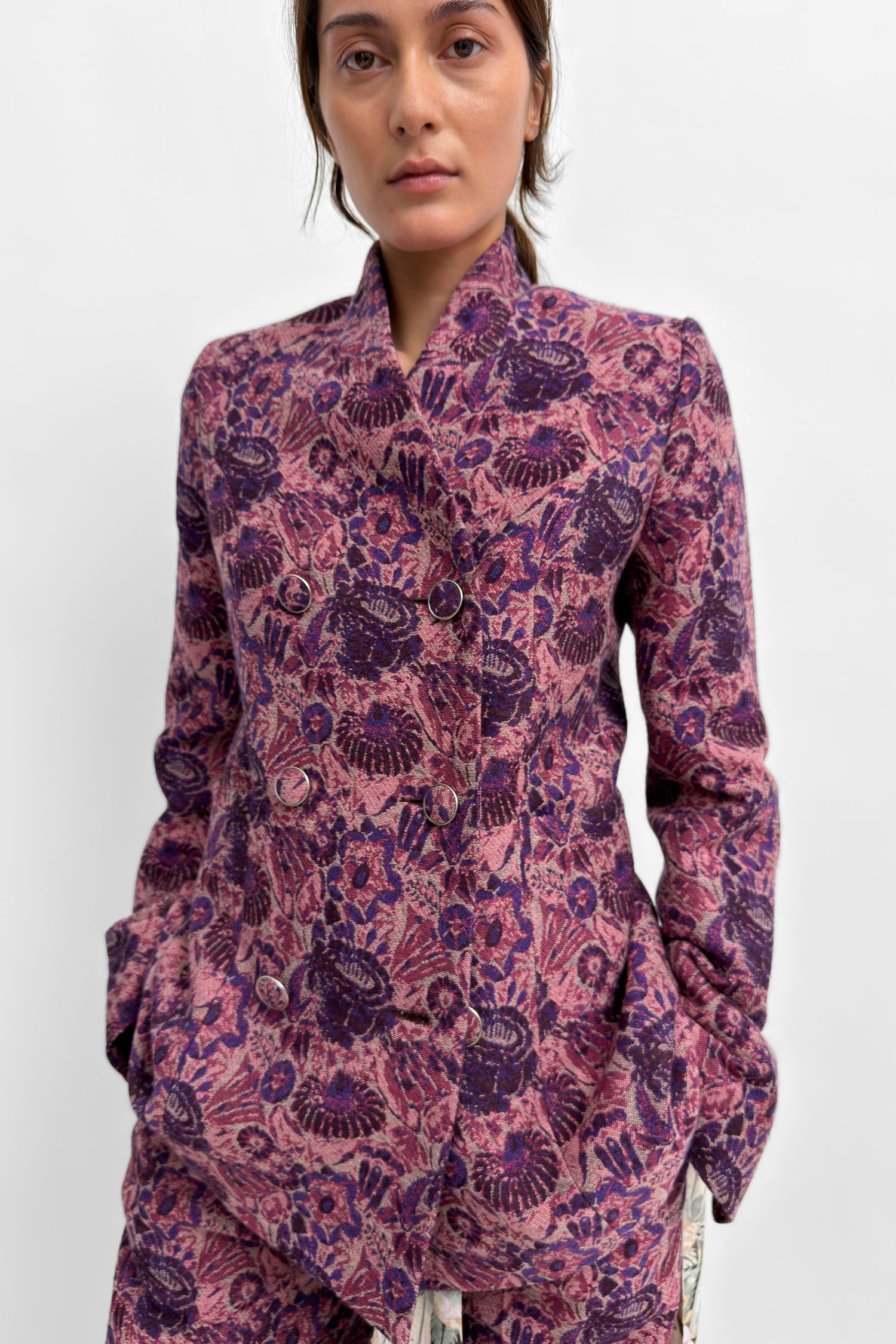 The Seol cinched jacquard suit jacket