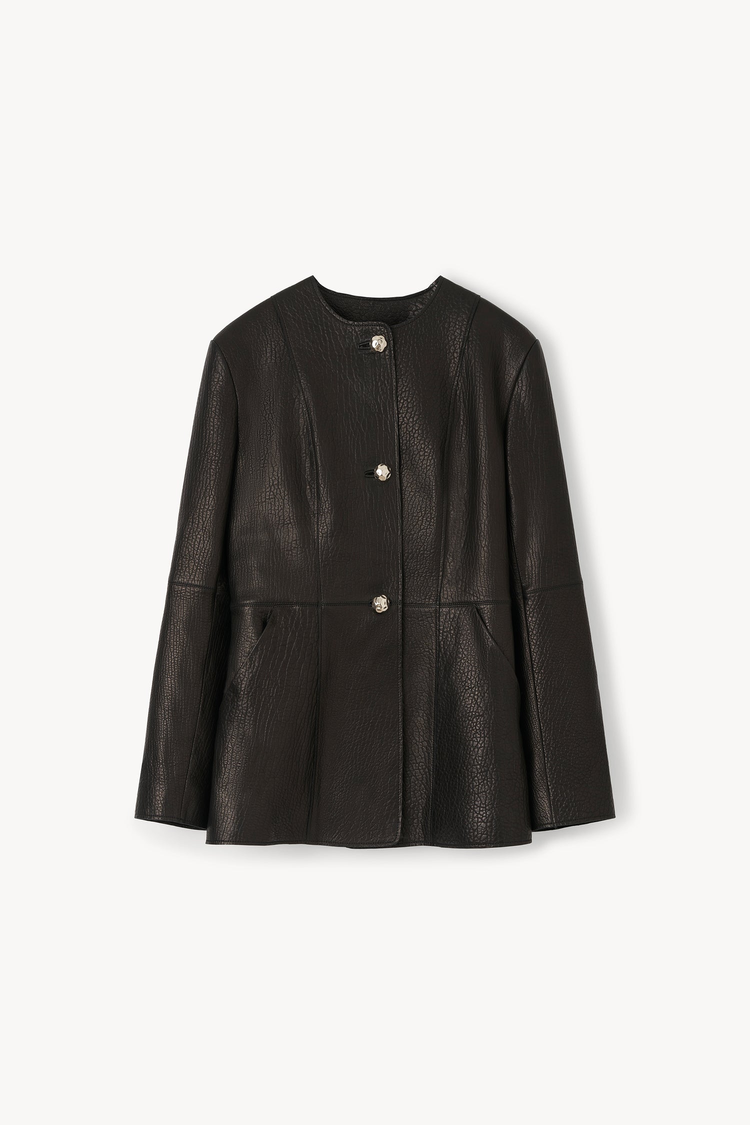 The Suzy cinched pebble leather jacket