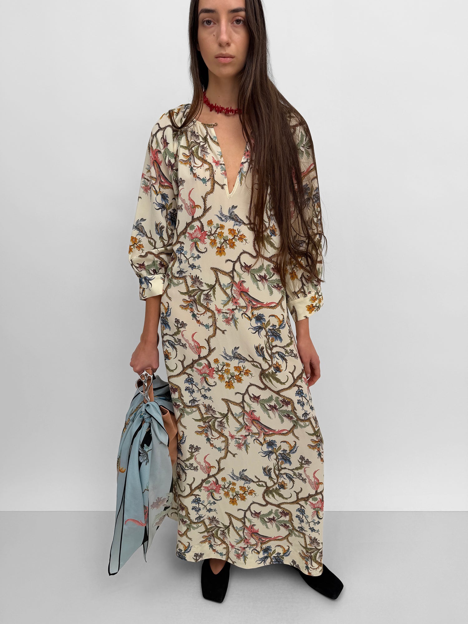 The Windy light silk dress in Trailing