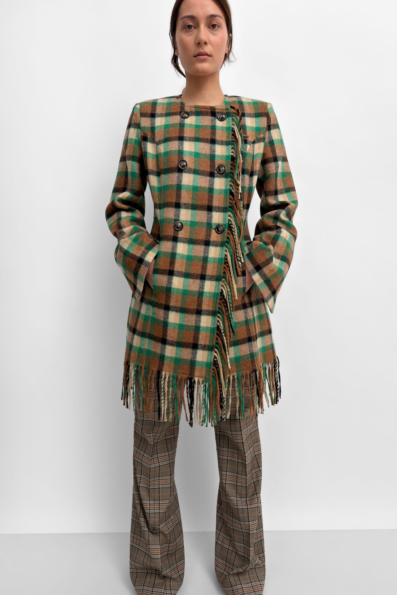 The Youla fringed blanket coat