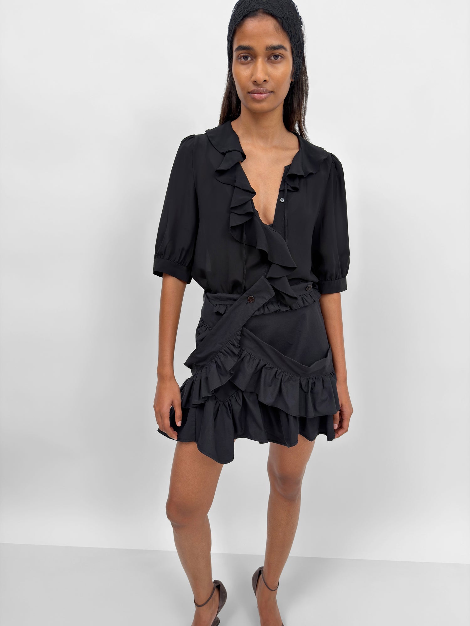The Xilla flounce blouse
