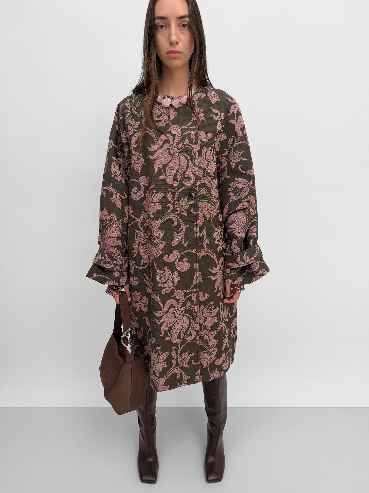 The Melbourne jacquard cocoon coat