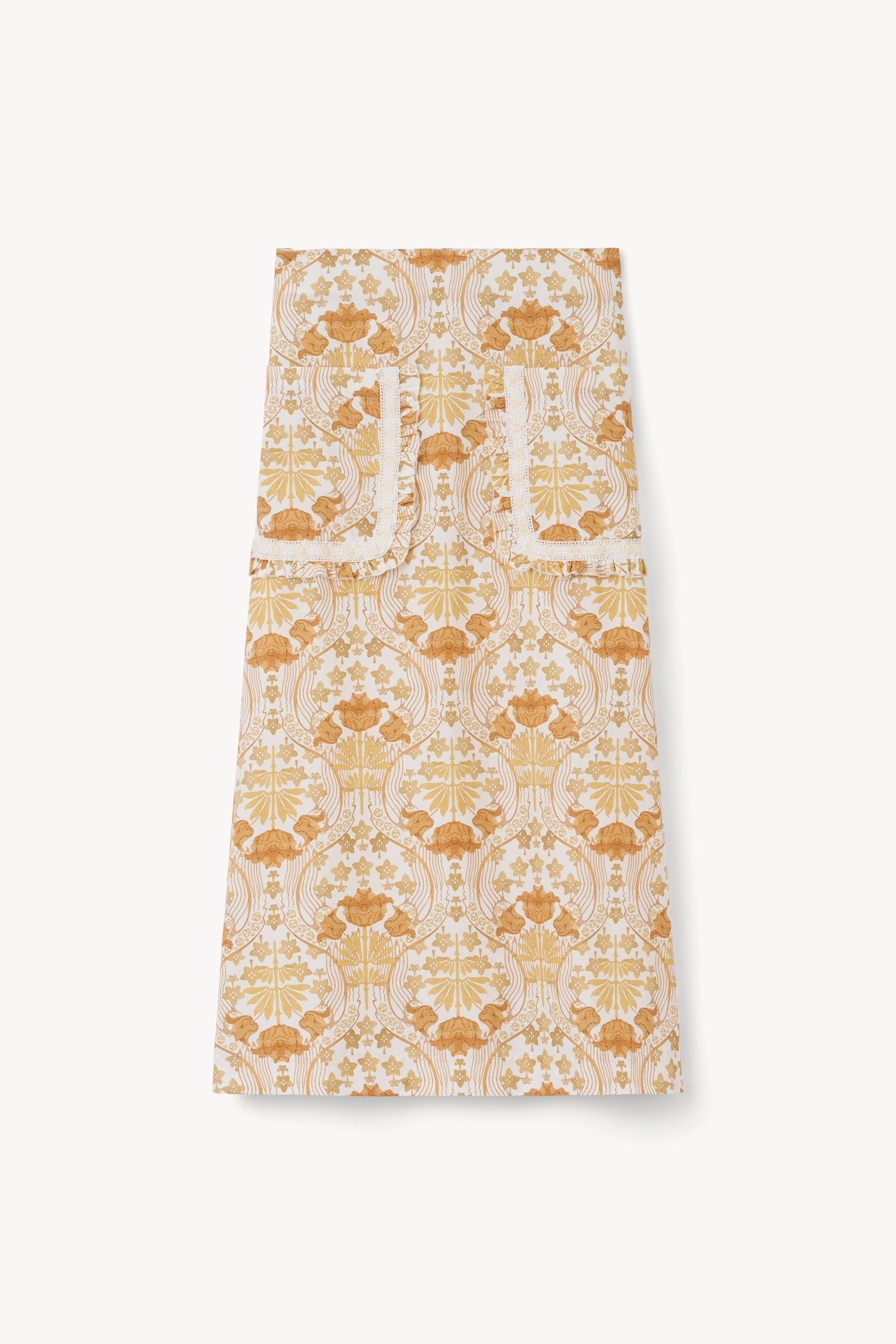 The Ulrika apron pencil skirt in Tulip print